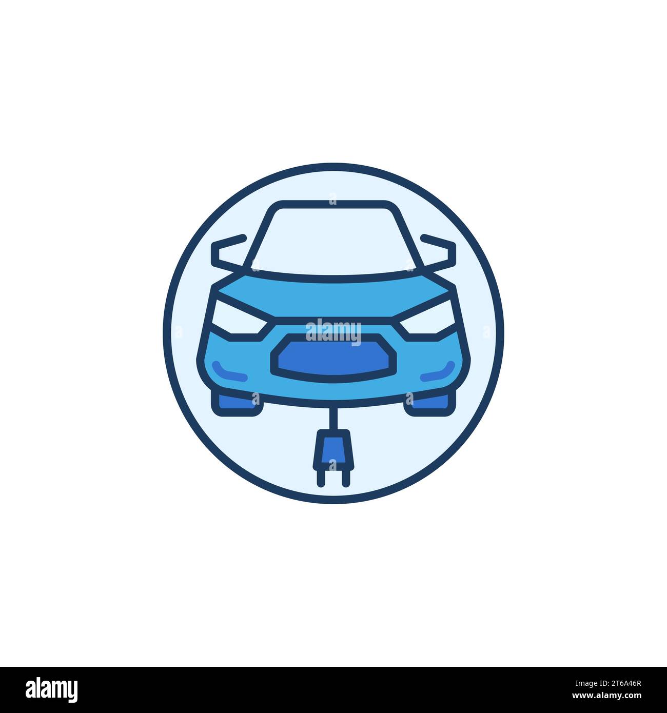 Modern EV with Plug vector concept round colored icon or symbol Stock ...