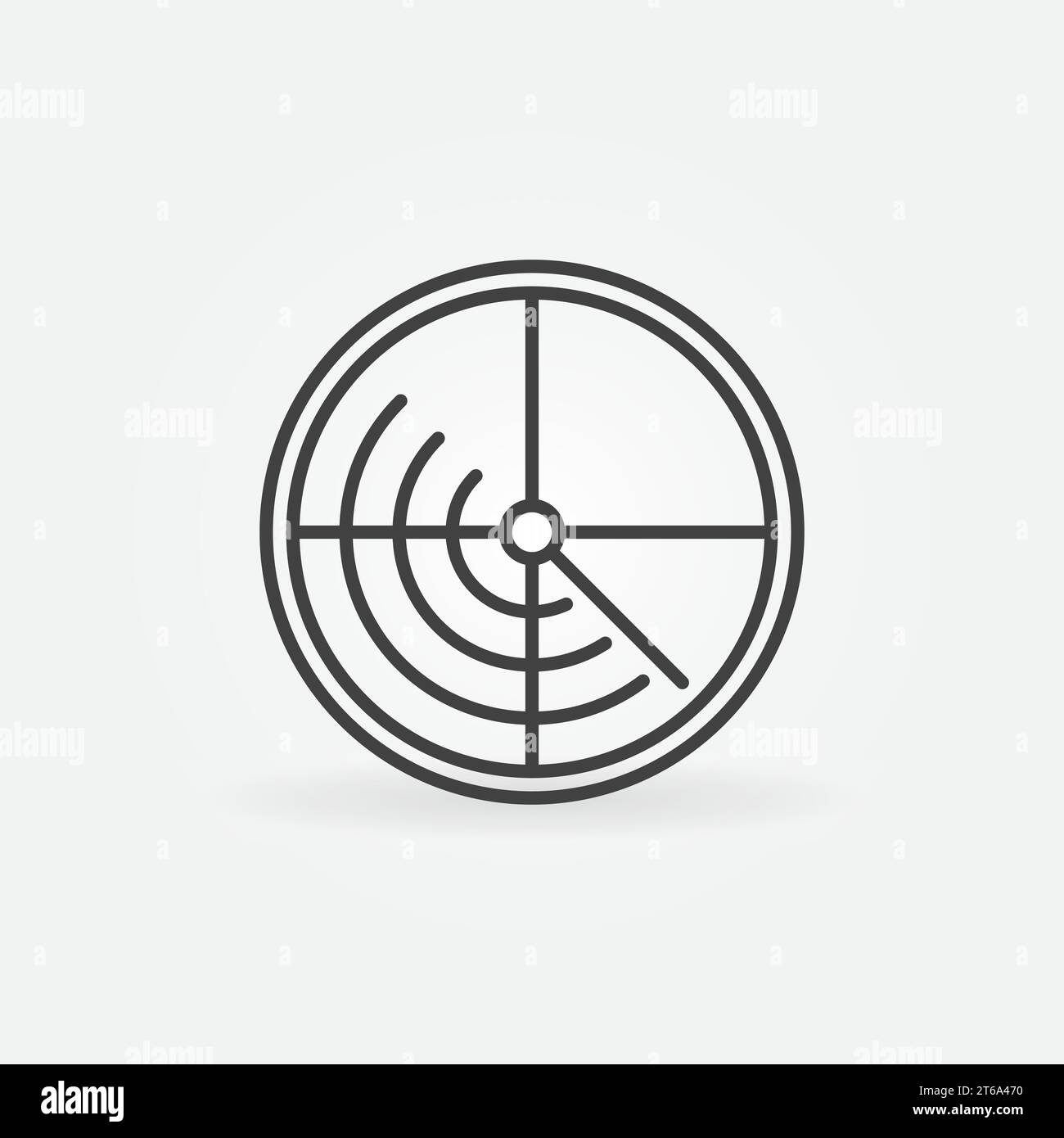 Radar line icon. Scan linear vector concept round symbol or logo element Stock Vector