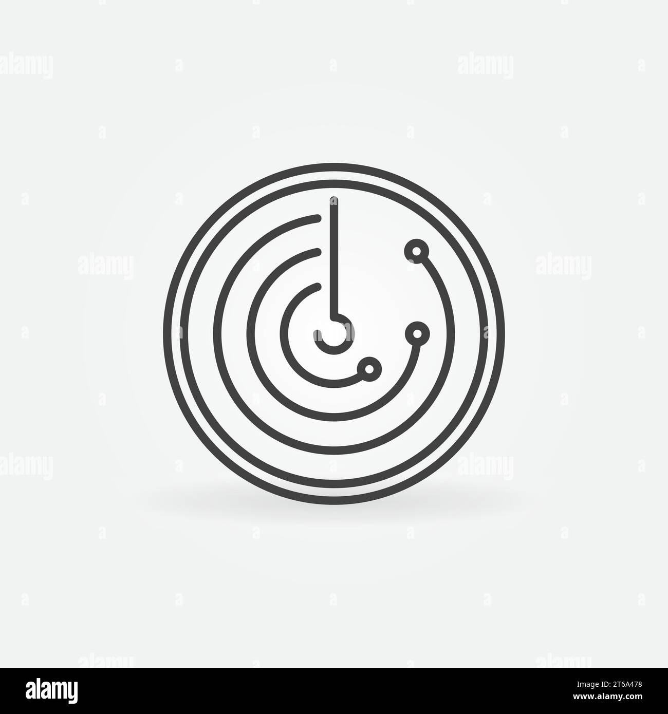 Radar or Radiolocation vector thin line concept round icon or design element Stock Vector