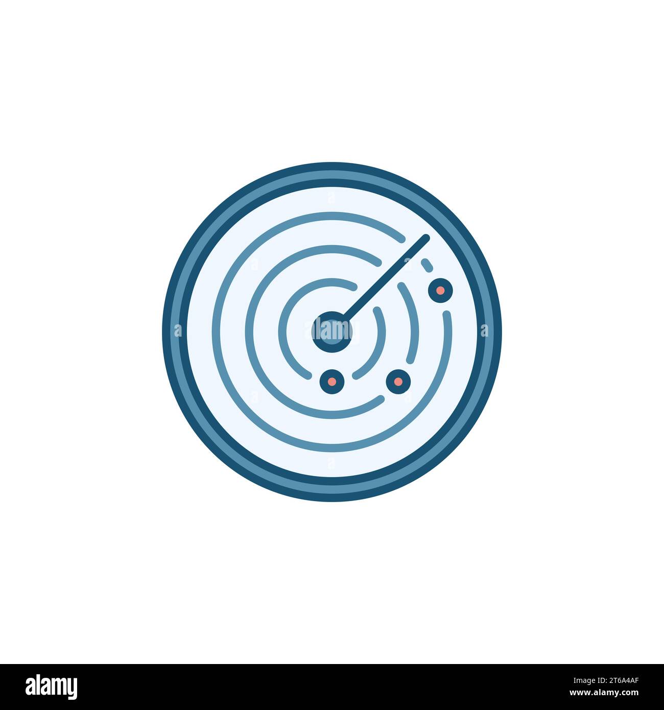 Military Radar vector concept round colored icon or logo element Stock Vector