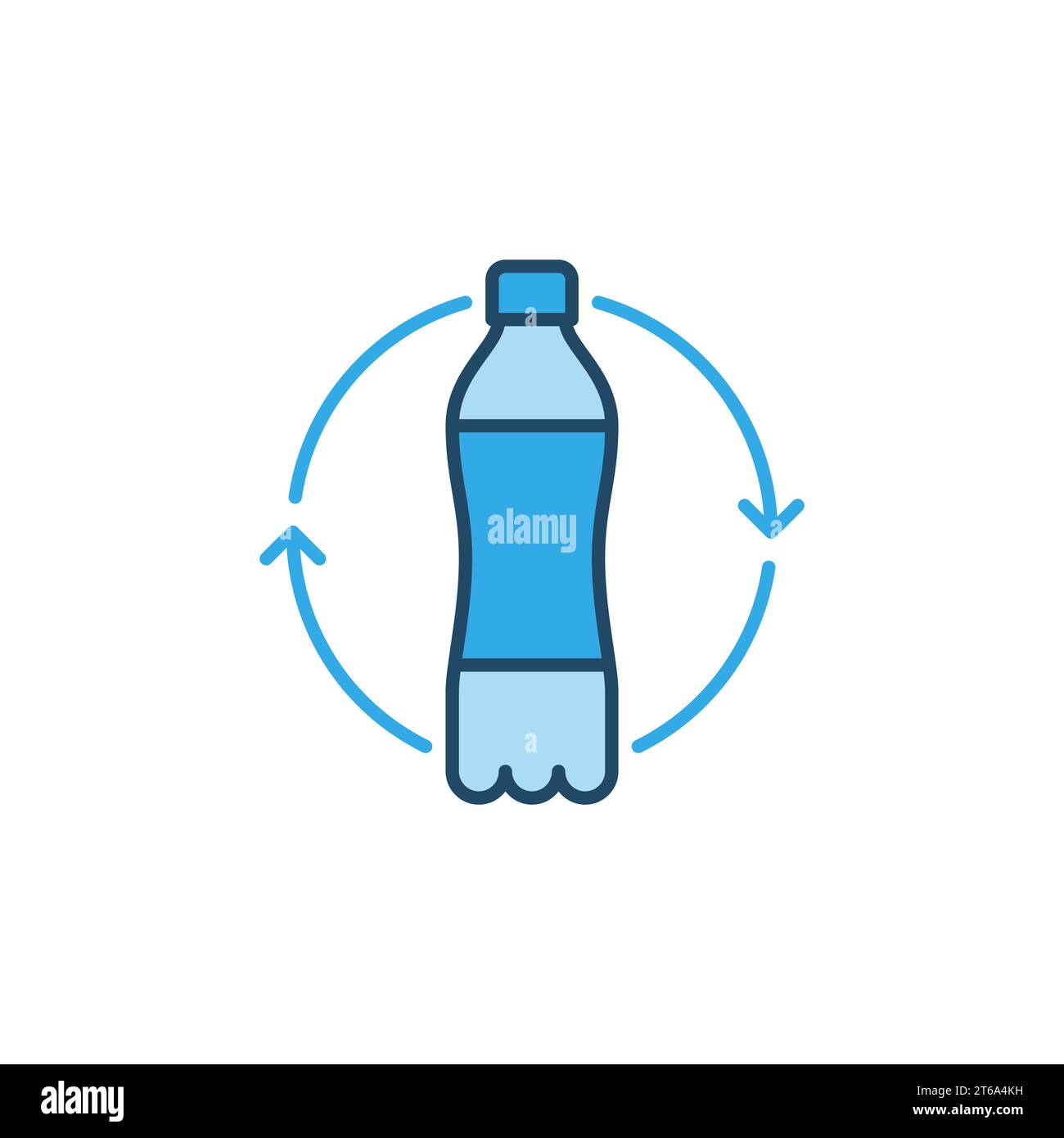 Plastic Bottles Recycling vector concept blue icon or symbol on white ...