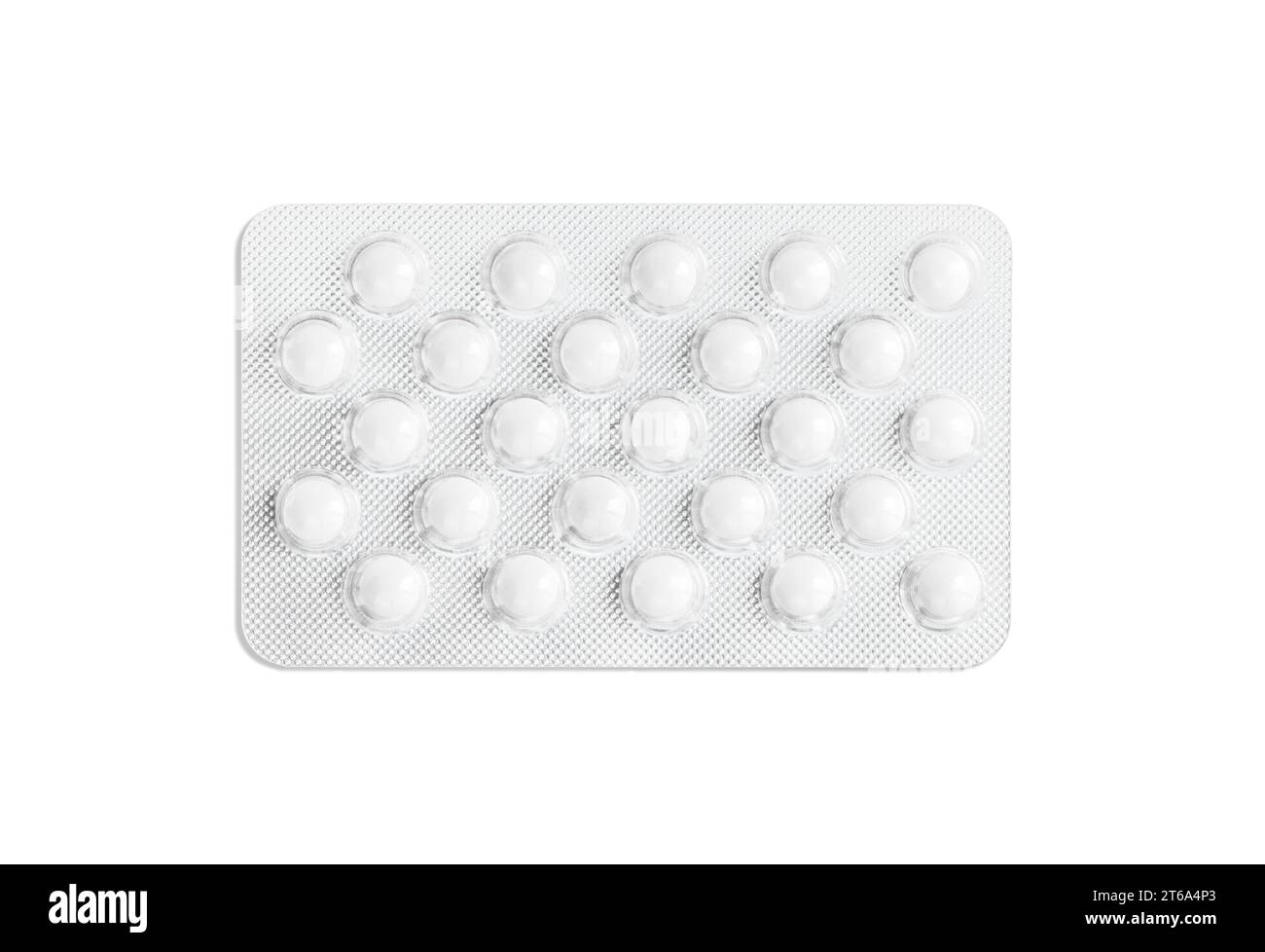 Packaging for drugs. White blister with pills and capsules isolated on white background Stock Photo