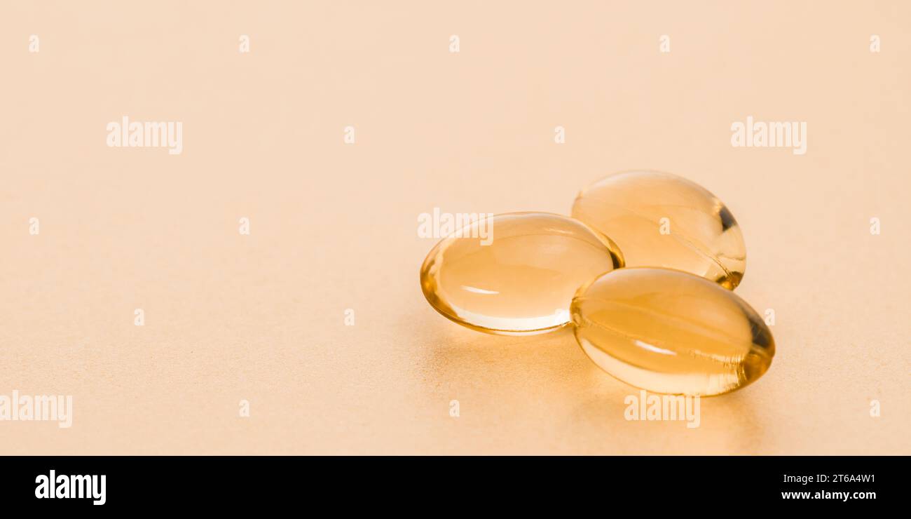 Oil omega 3 gel capsules, essential fatty acids Stock Photo Alamy