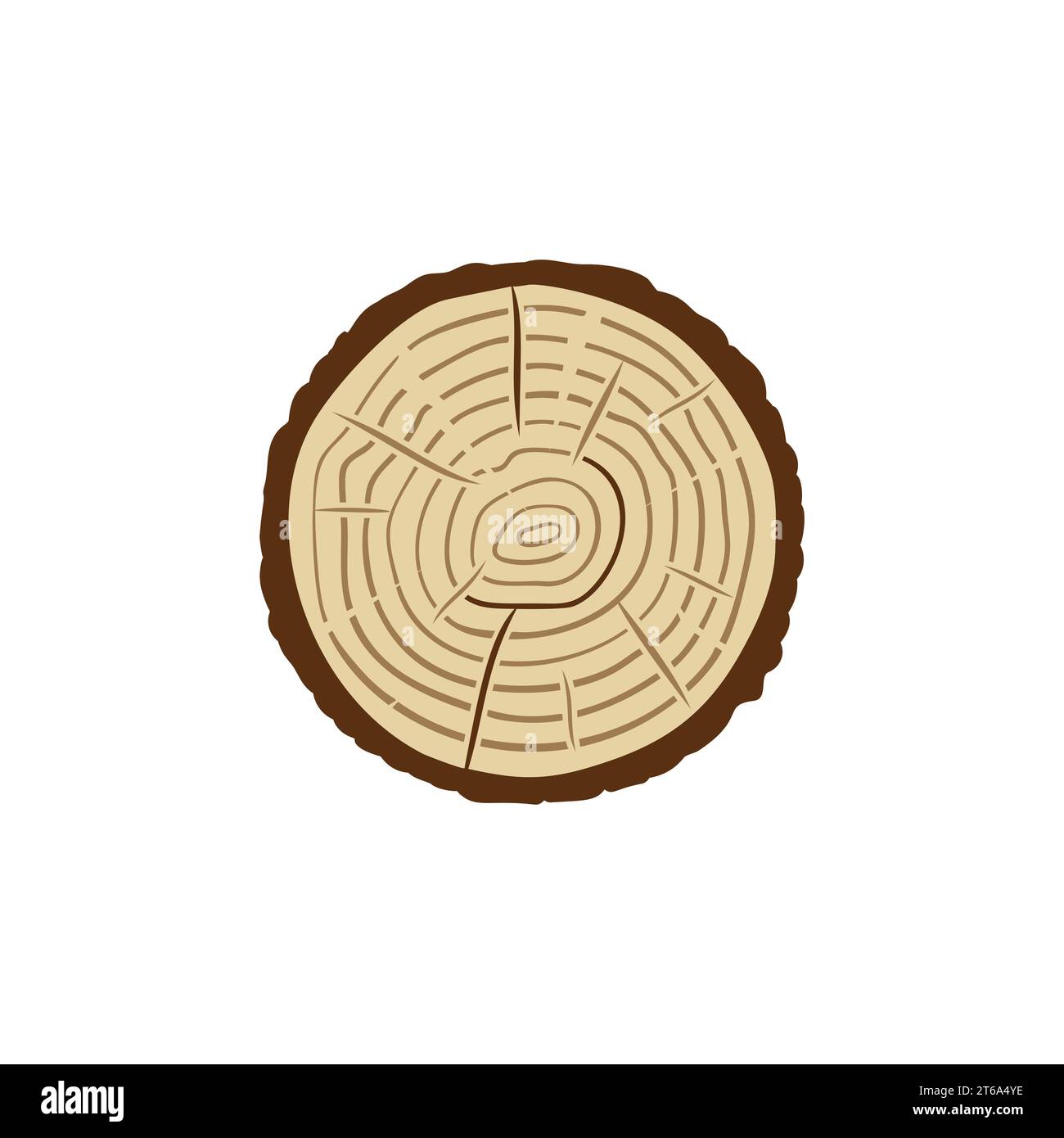 Trunk Cross-Section with Tree Rings vector concept colored icon or logo ...
