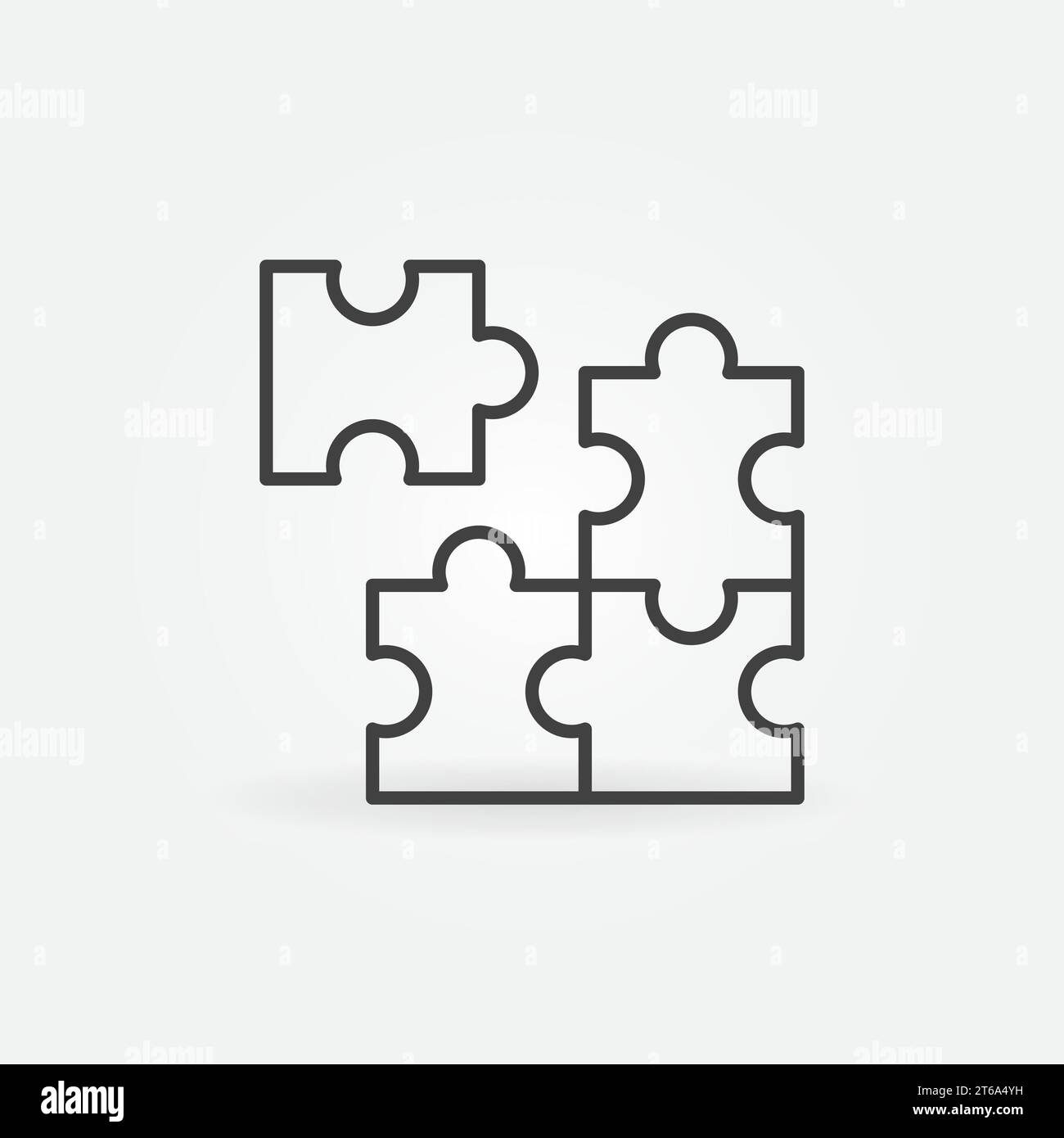 Puzzle Pieces vector concept icon or sign in outline style Stock Vector ...