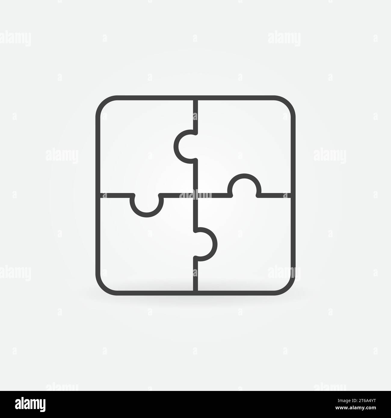 Jigsaw puzzle outline vector concept icon or design element Stock Vector