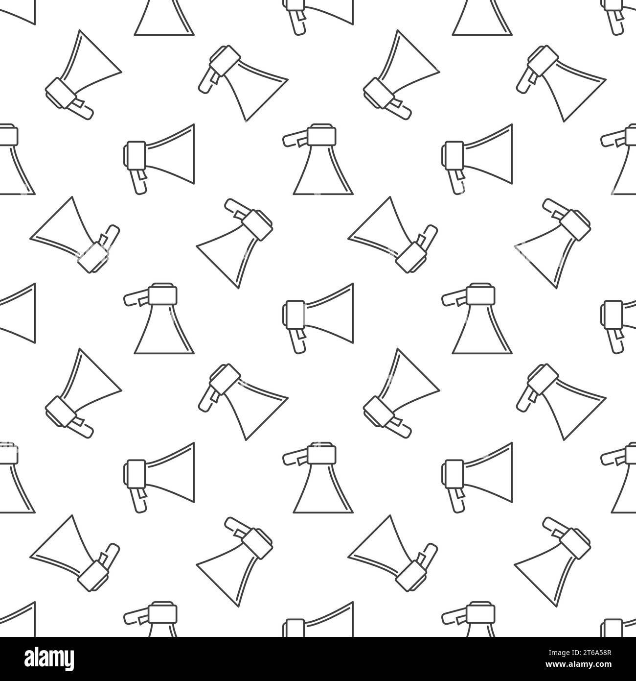 Electric Megaphone or Loudspeaker vector seamless pattern Stock Vector