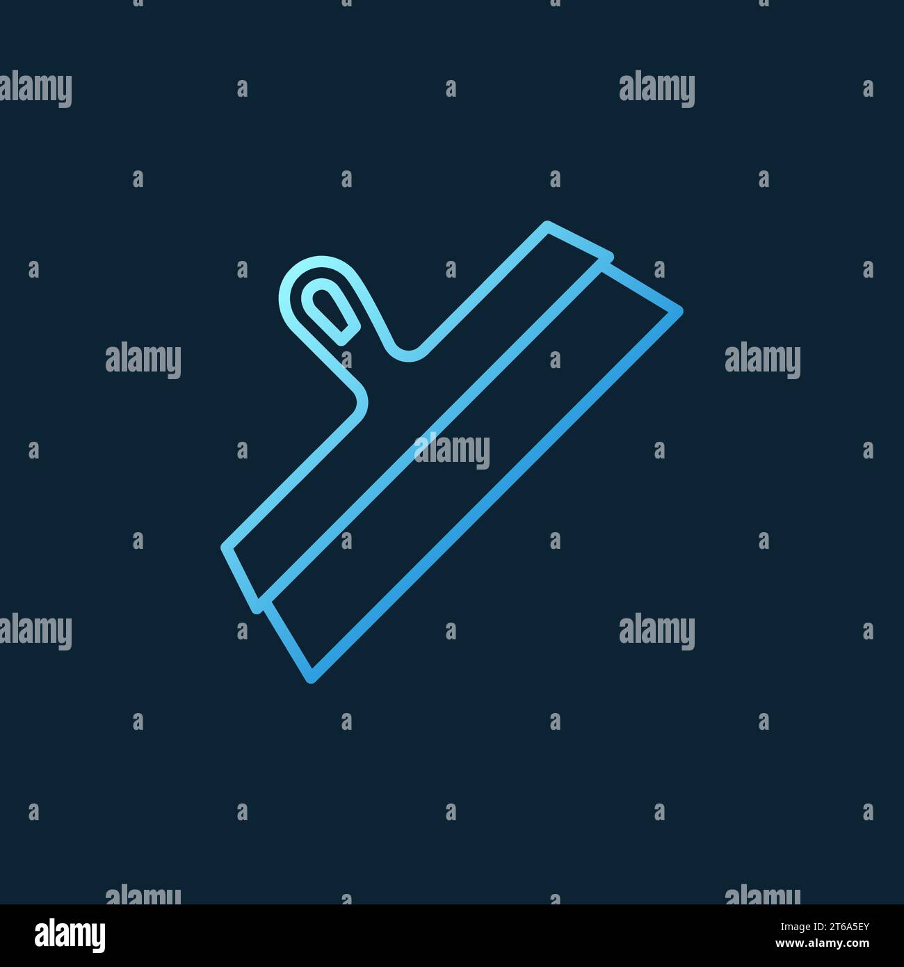 Facade spatula vector concept blue linear icon or logo on dark background Stock Vector