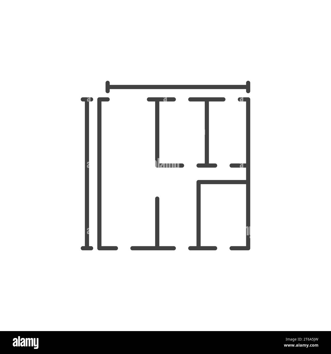 House plan vector concept outline icon. Blueprint thin line symbol on ...