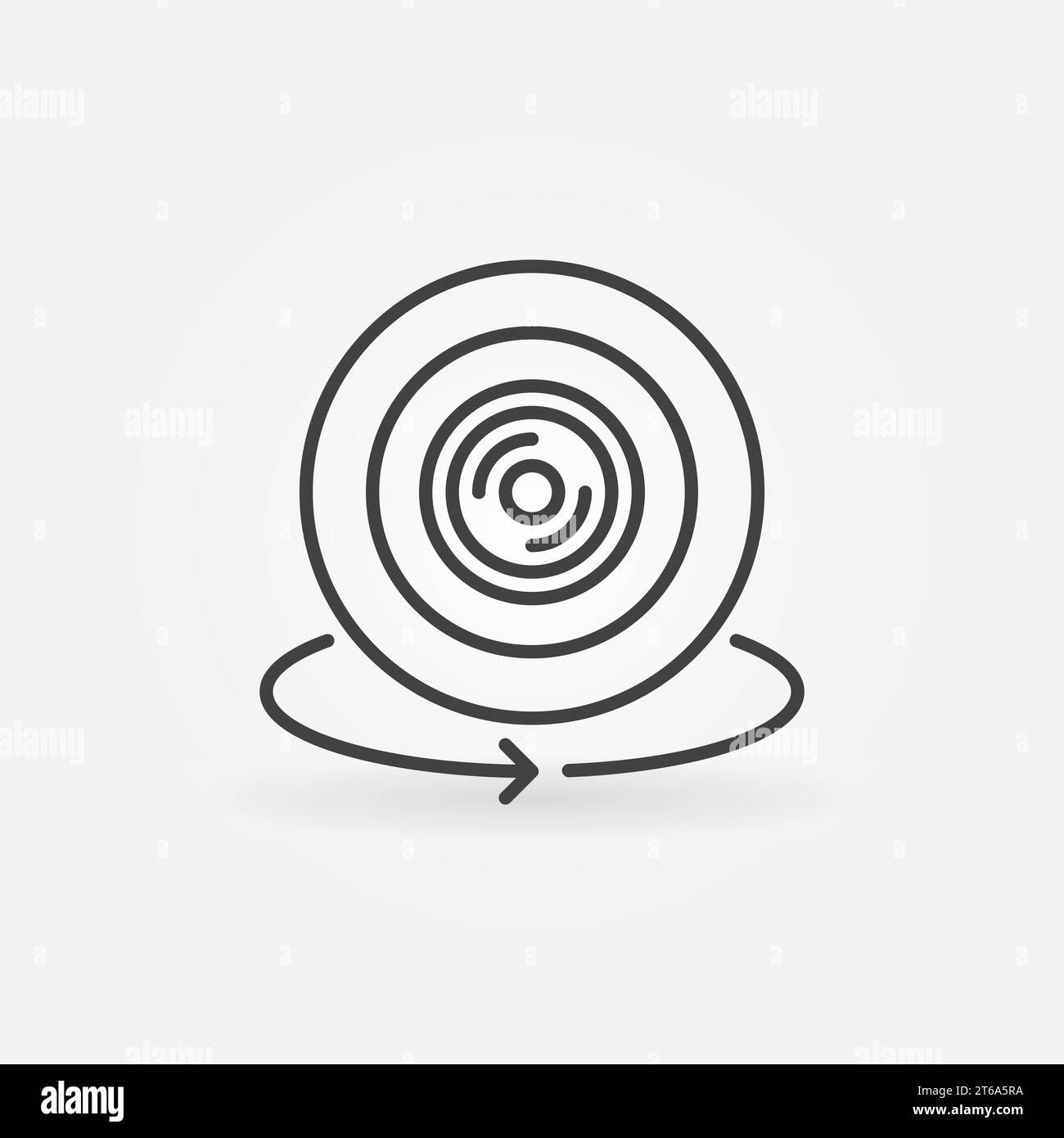360 degree video camera outline vector minimal icon or design element Stock Vector