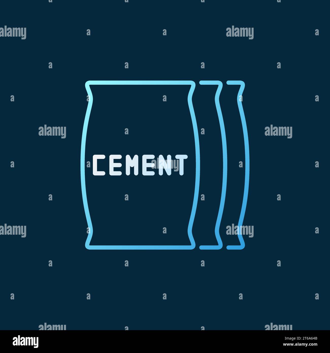 Cement Bags vector colored icon or symbol in thin line style on dark