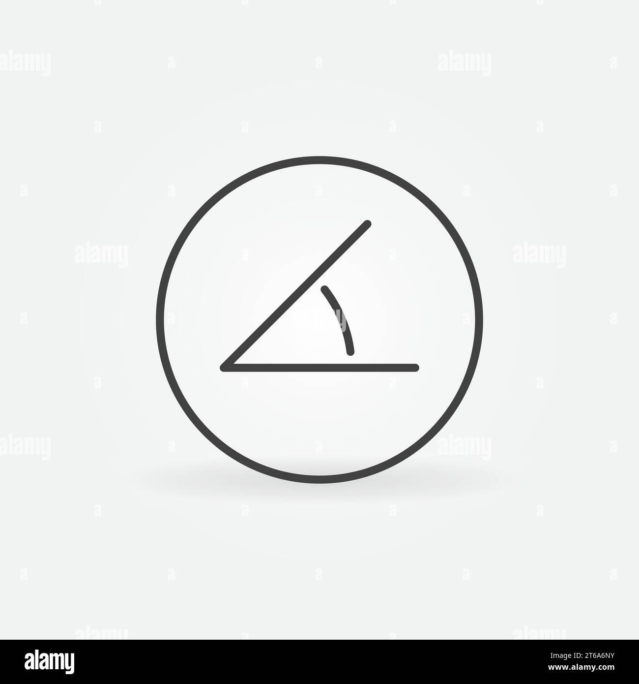 45 degrees angle in circle vector concept outline icon or logo element Stock Vector