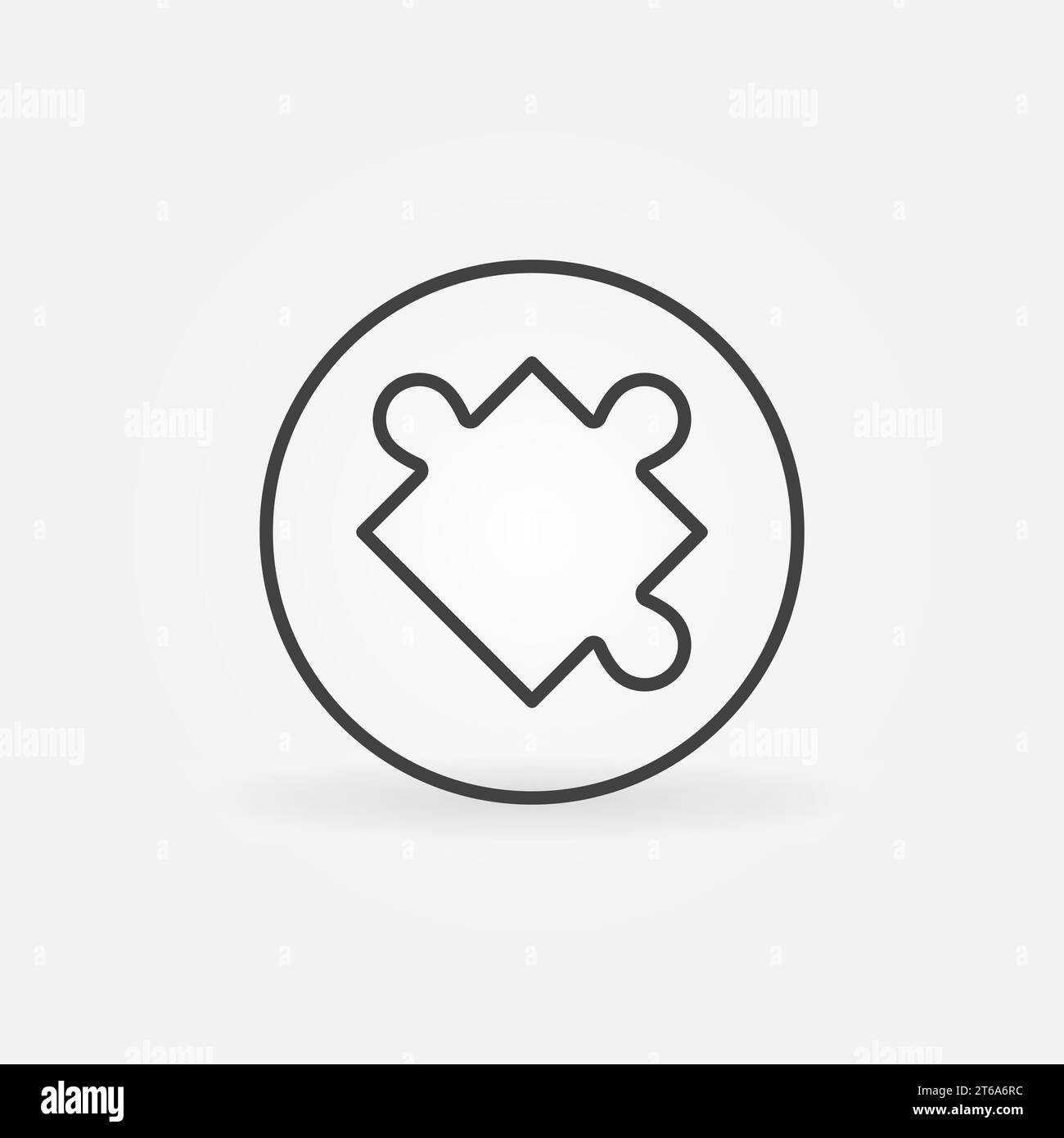 Jigsaw Puzzle in Circle vector thin line concept icon or design element ...