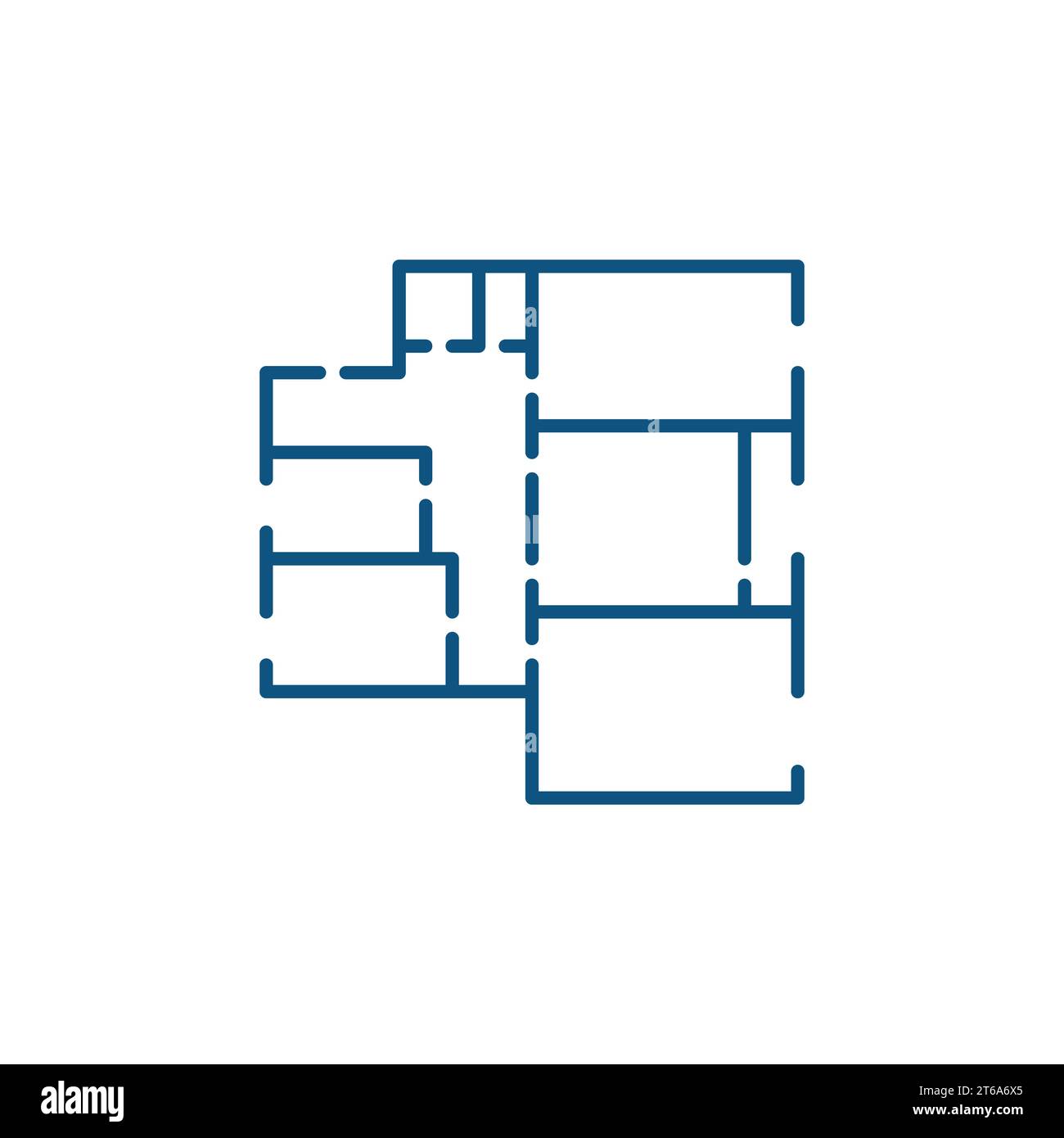 Apartment Floor Plan vector concept simple blue icon or symbol Stock ...
