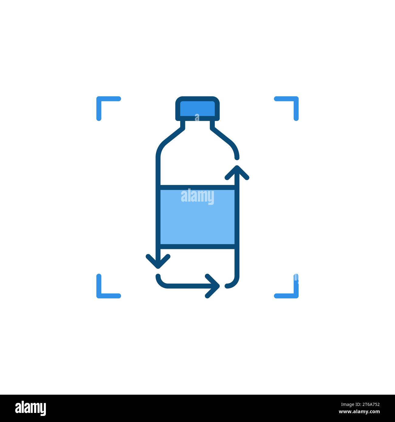 Vector Plastic Bottle Recycling concept blue creative icon or symbol ...