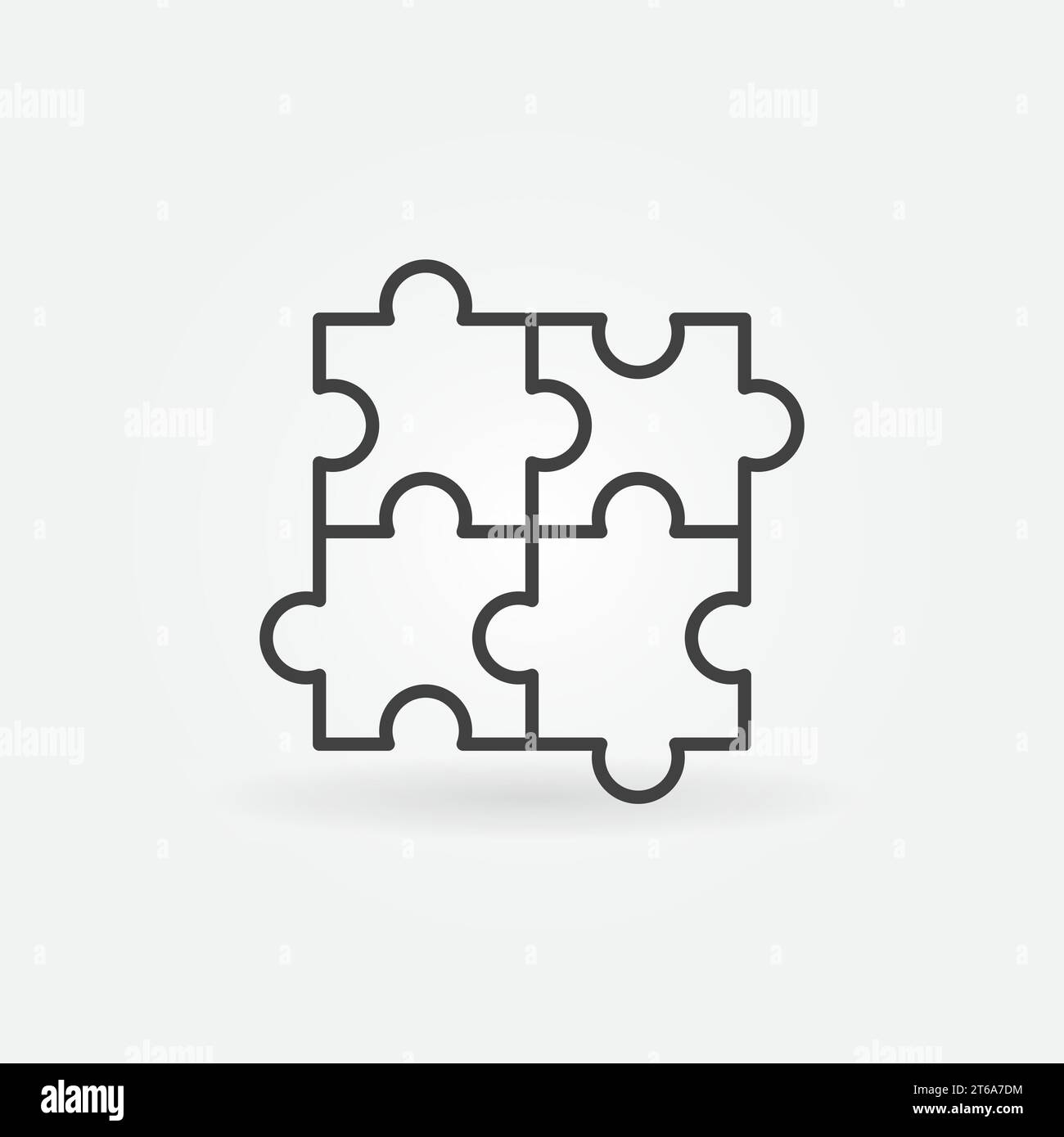 4 Puzzle Pieces linear vector concept icon or logo element Stock Vector ...
