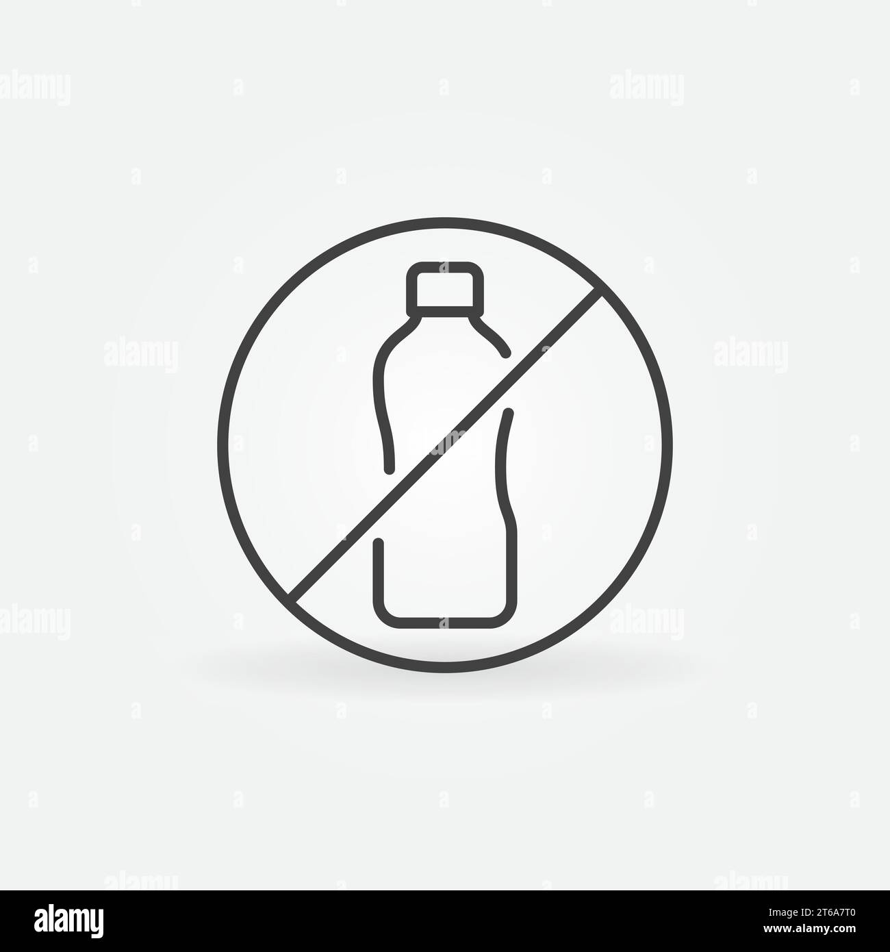 Not Allowed Plastic Bottle vector thin line concept icon or design element Stock Vector