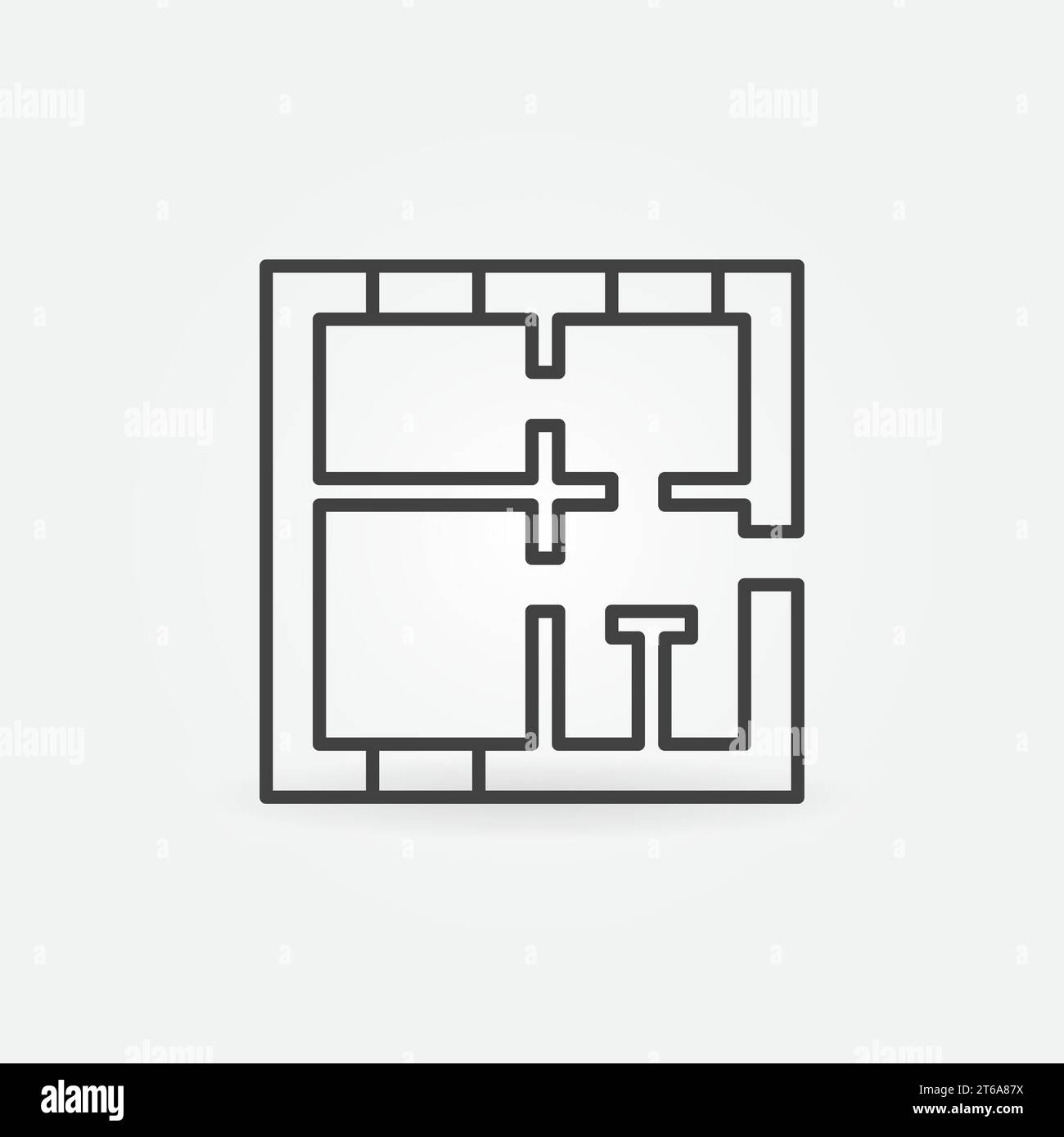 Vector House Floor Plan concept icon or symbol in thin line style Stock ...