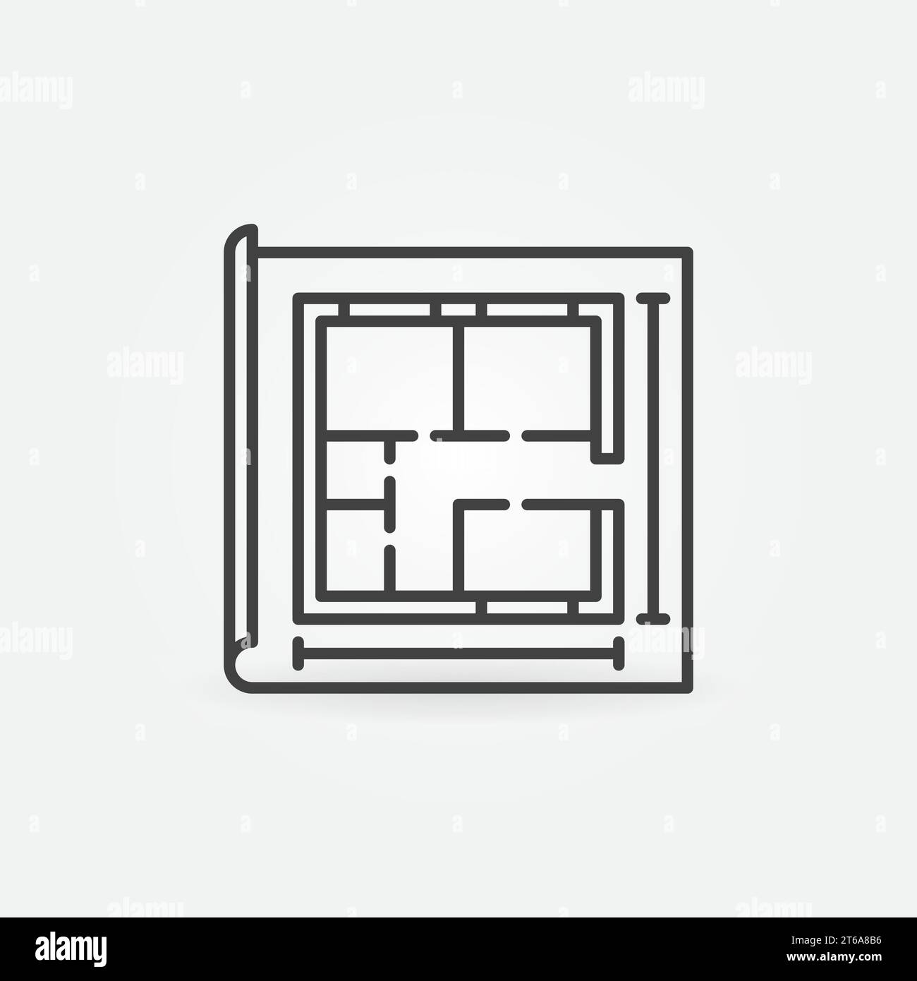 Paper with House Plan outline vector concept icon or design element ...