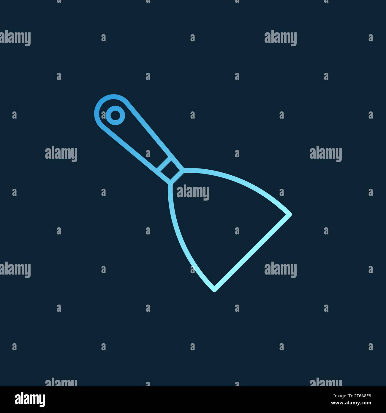 Spatula vector blue linear icon or symbol on dark background Stock Vector