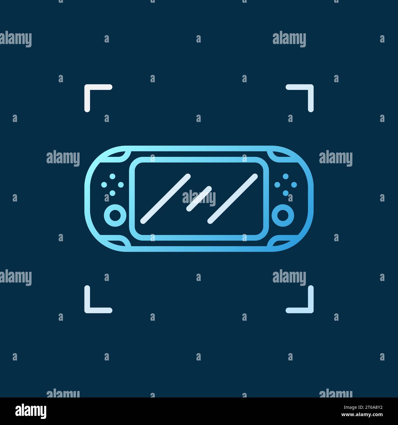 Handheld Game Console vector linear concept colored icon on dark background Stock Vector