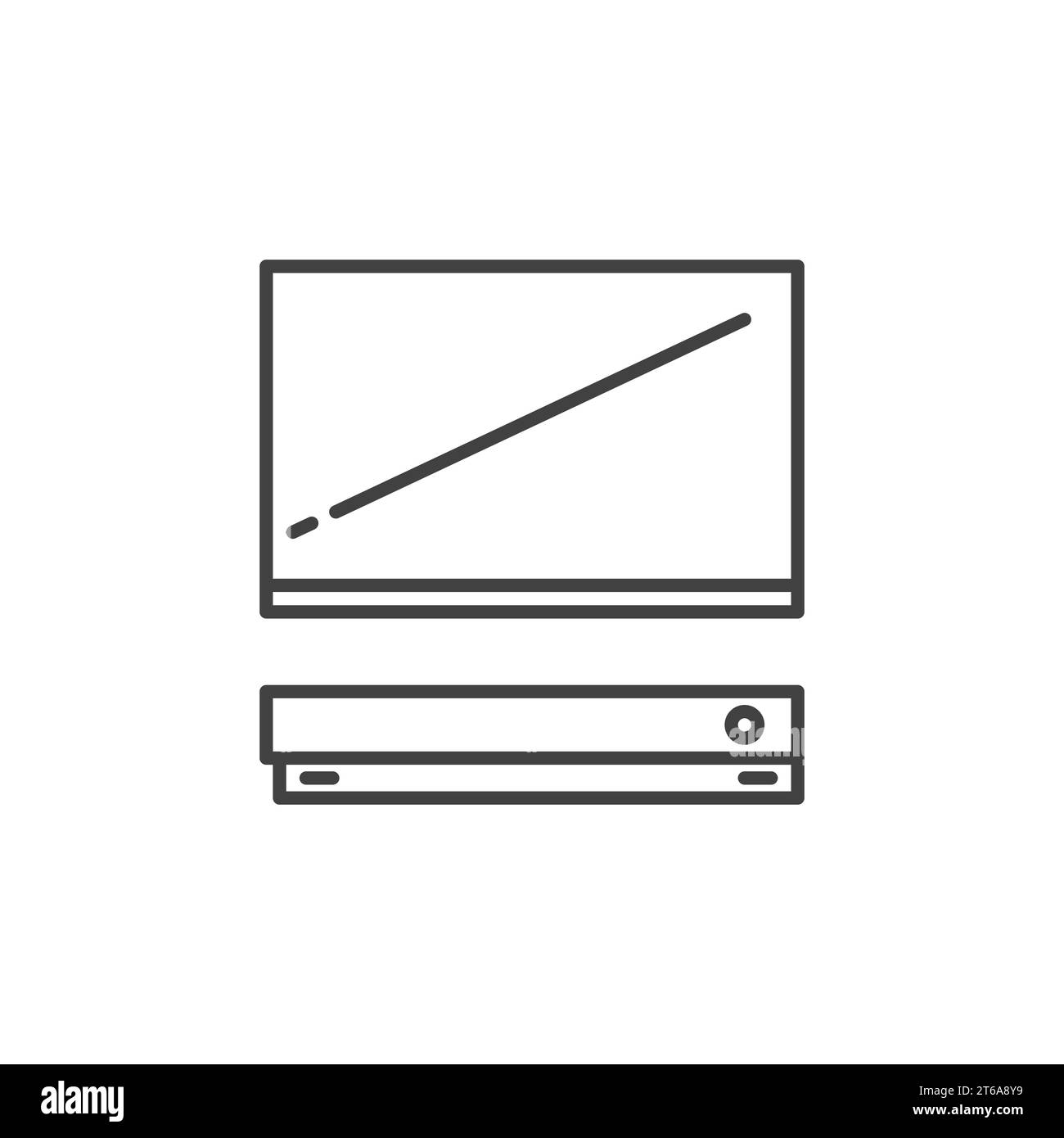TV with Video Game Console outline vector concept icon or design ...