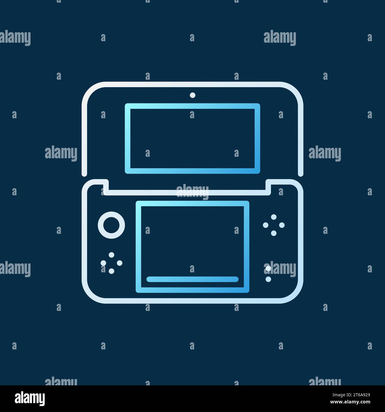 Vector Handheld Game Console linear colored icon or sign on dark background Stock Vector