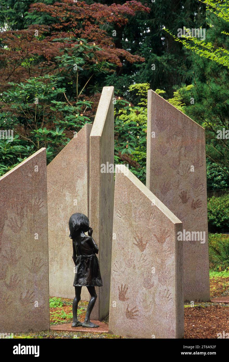 Lives in the Balance, Bellingham Children's Monument, Big Rock Garden Park, Bellingham, Washington Stock Photo