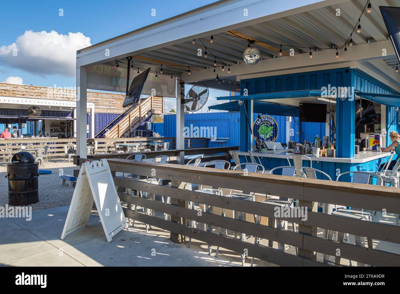 Tap Station bar at The Fort outdoor dining and entertainment hangout