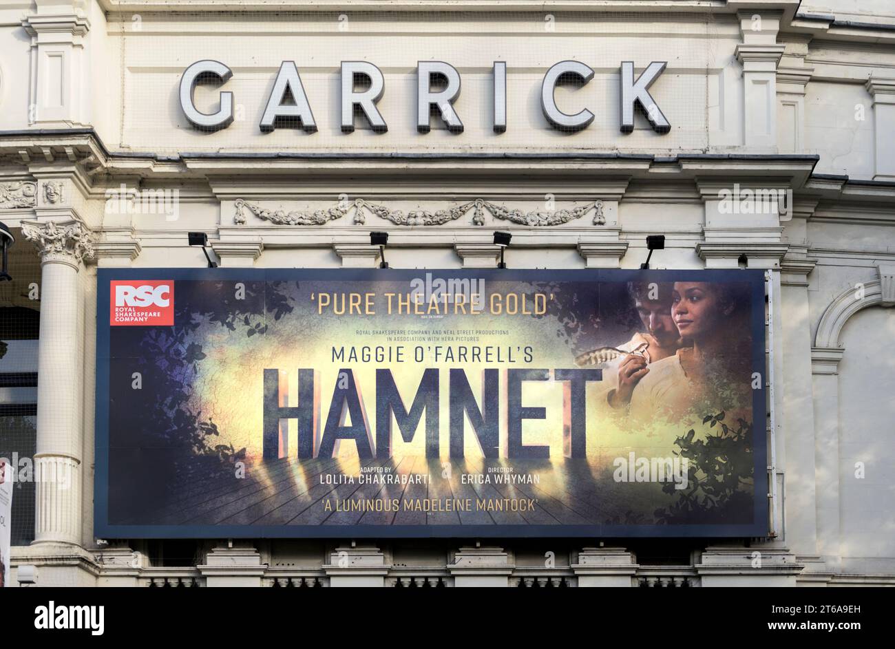 London, UK. 'Hamnet' (Maggie O'Farrell) at the Garrick Theatre in Charing Cross Road. November 2023 Stock Photo