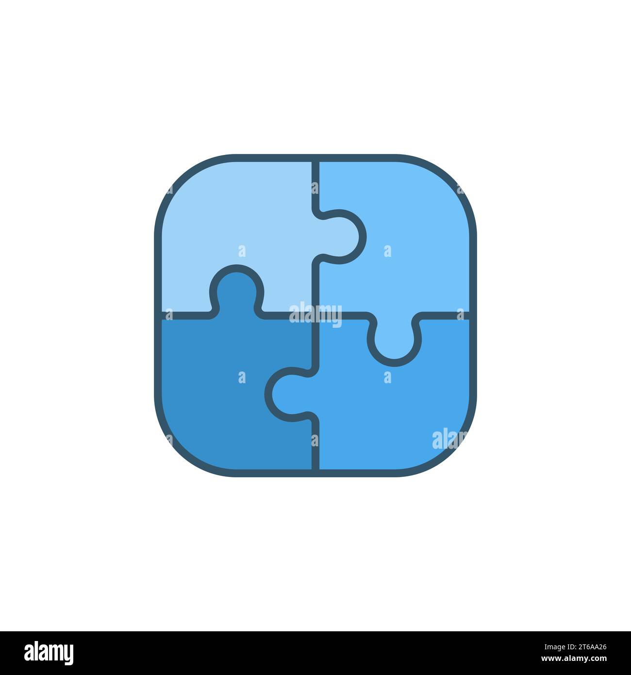 Four Pieces Puzzle vector concept blue icon or logo element Stock ...
