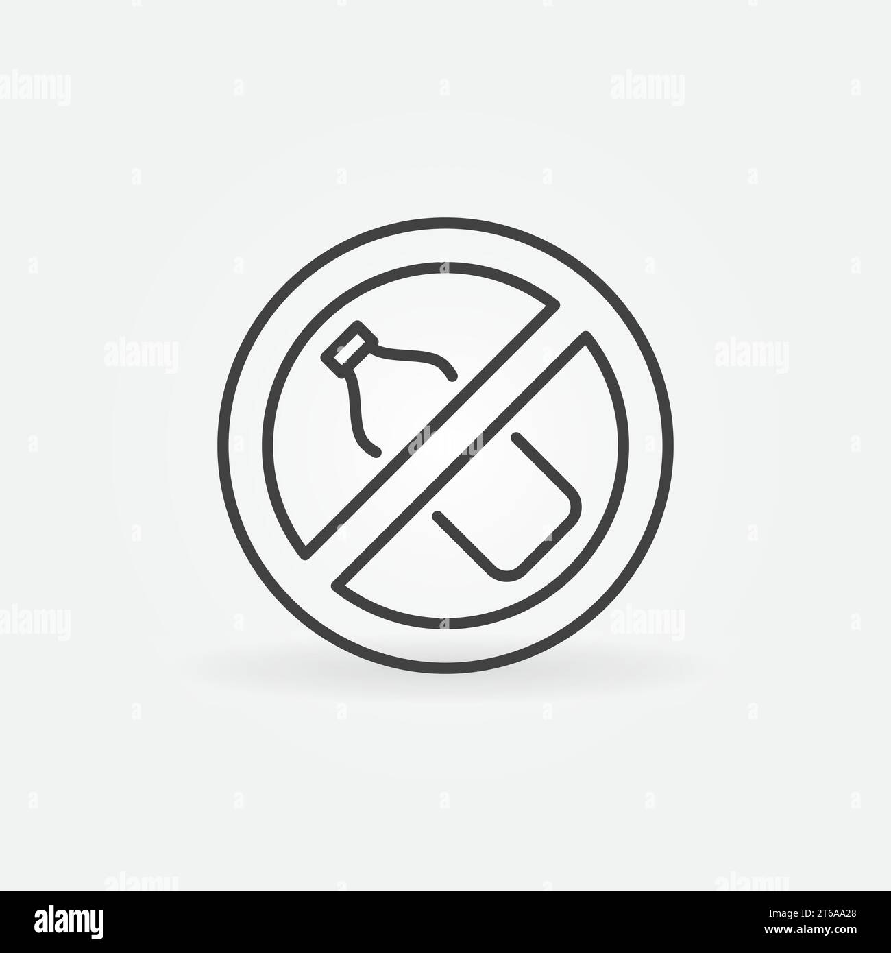 Plastic Bottle Forbidden vector thin line concept icon or design element Stock Vector