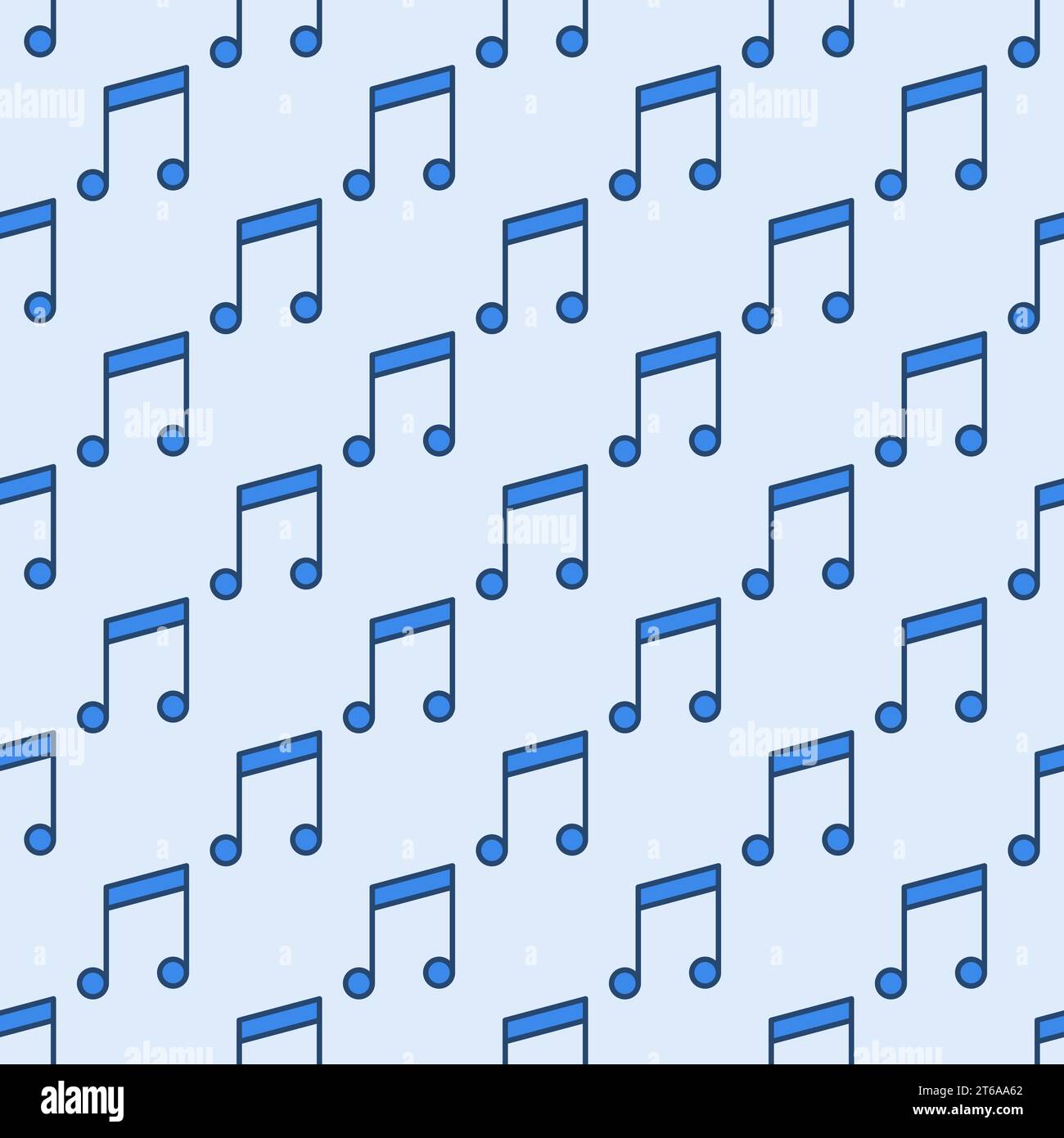 Vector Seamless Pattern made with Blue Musical Note icon Stock Vector