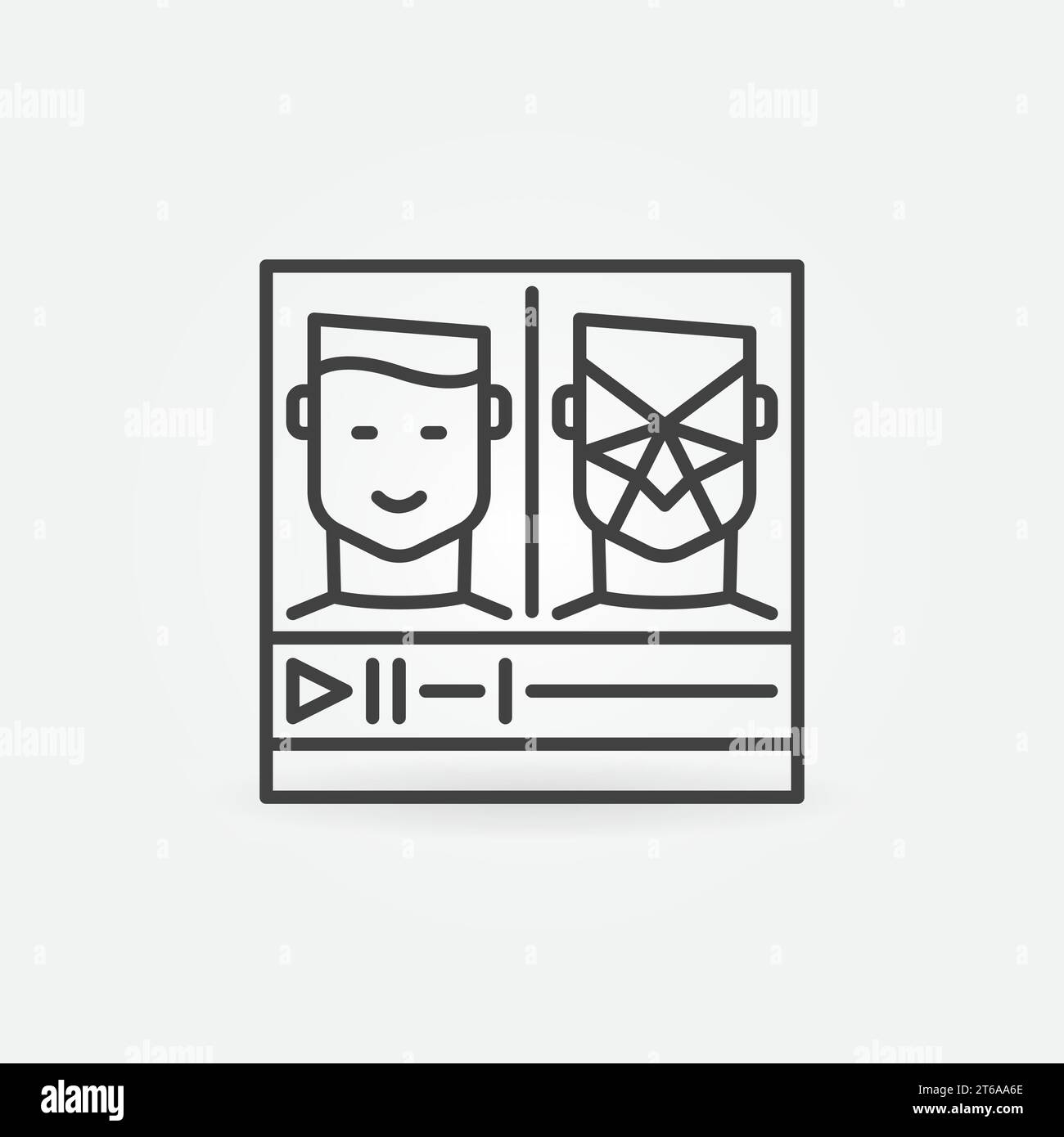 Online Deepfakes or Deep Fakes Video outline vector concept icon or ...