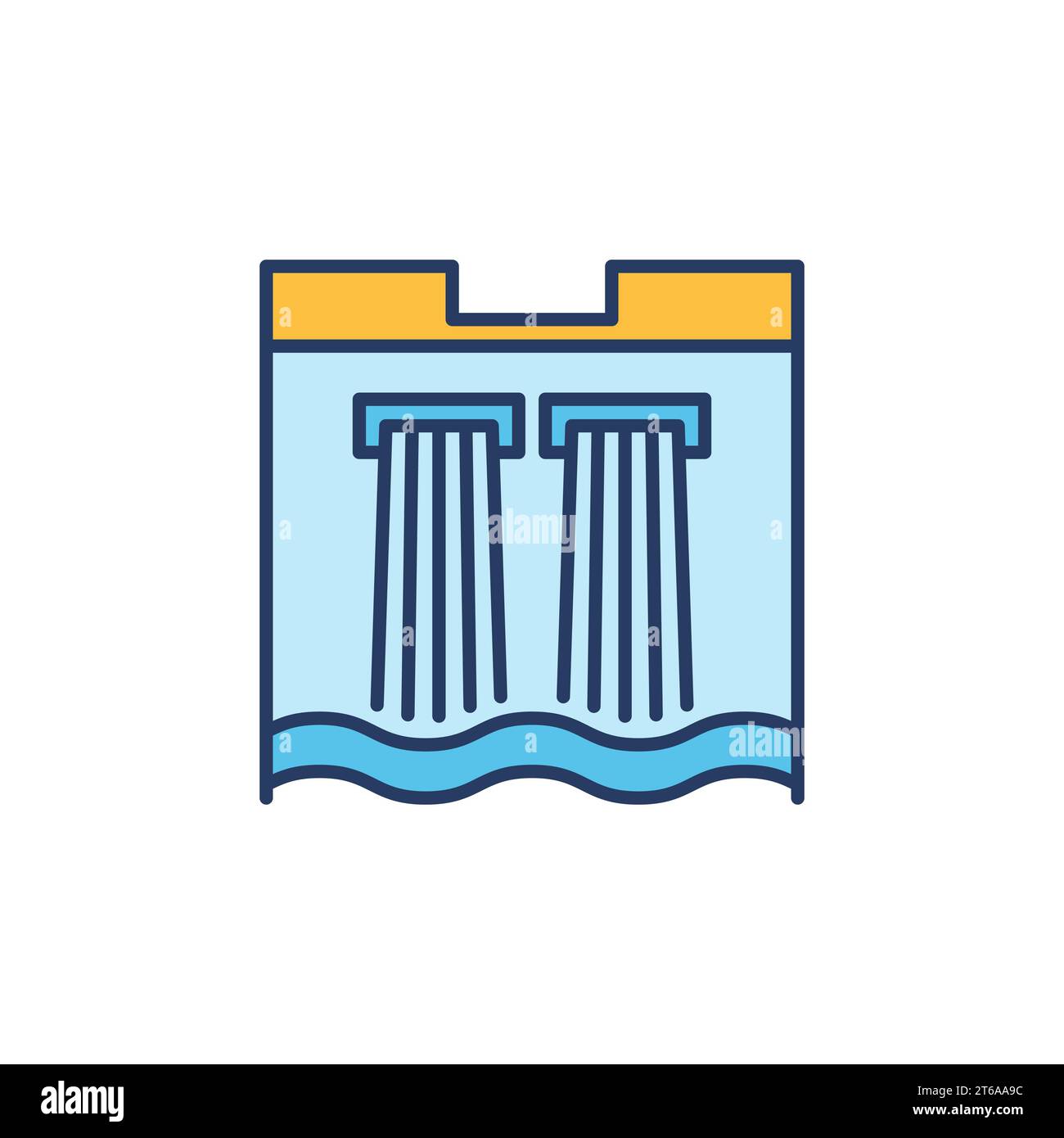 Water Dam colored icon Hydroelectric Energy Plant creaitve symbol