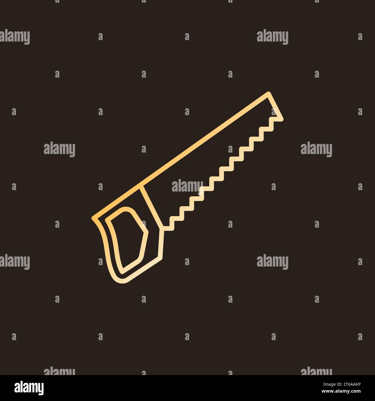 Hand saw vector concept linear creative icon - hacksaw outline sign on ...