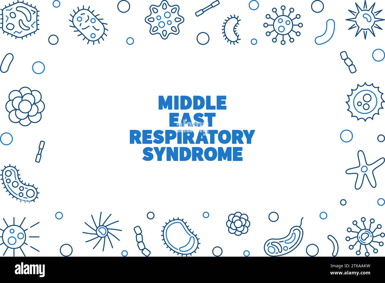 MERS Virus concept linear illustration - vector Middle East Respiratory ...