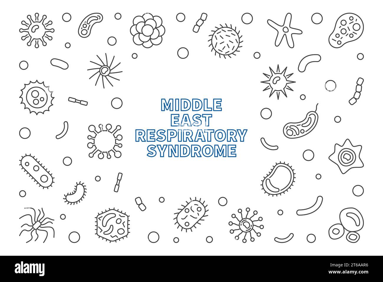 Middle East Respiratory Syndrome outline frame - vector MERS outline ...