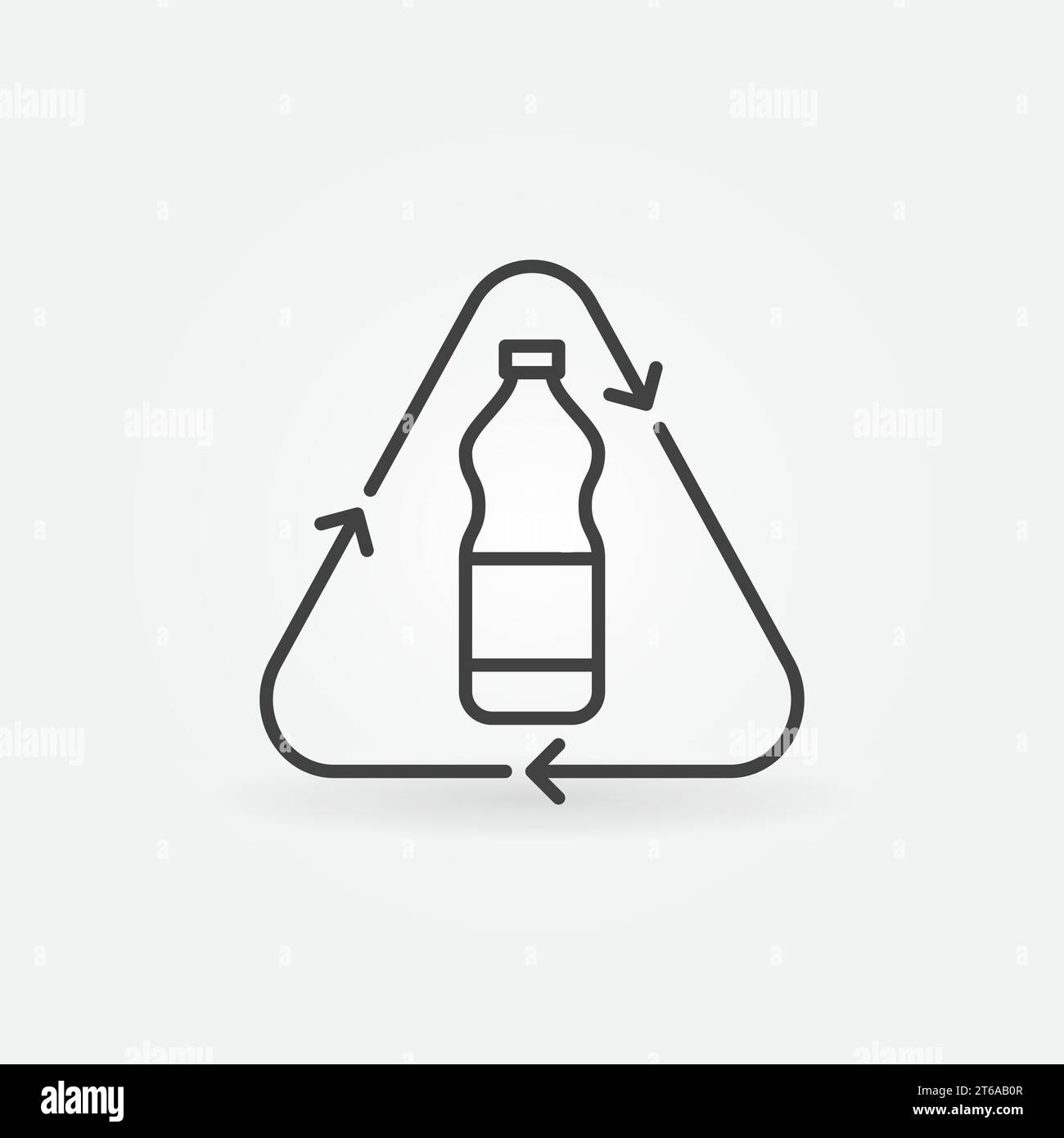 Vector Plastic Bottle Recycling linear vector concept simple icon or ...