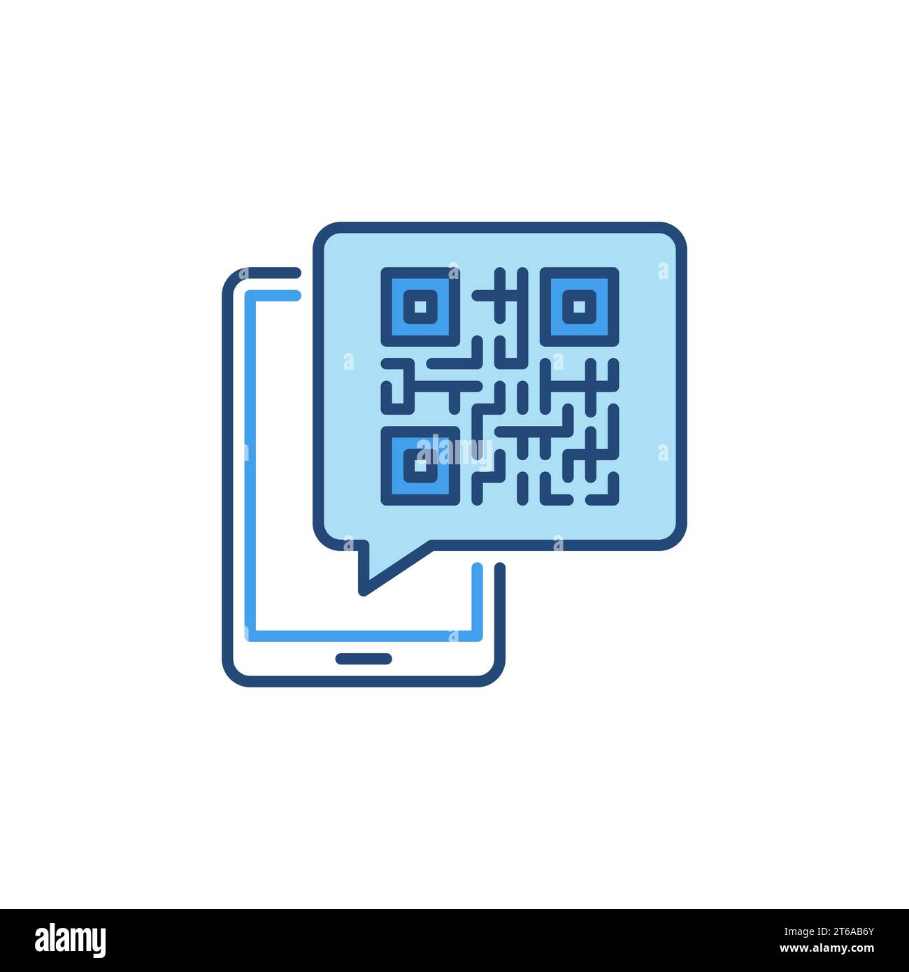Smartphone with QR Code Message vector concept colored icon or logo ...
