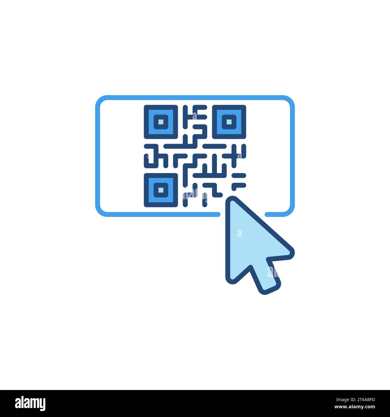 Mouse click on QR Code button vector concept colored icon or symbol Stock Vector