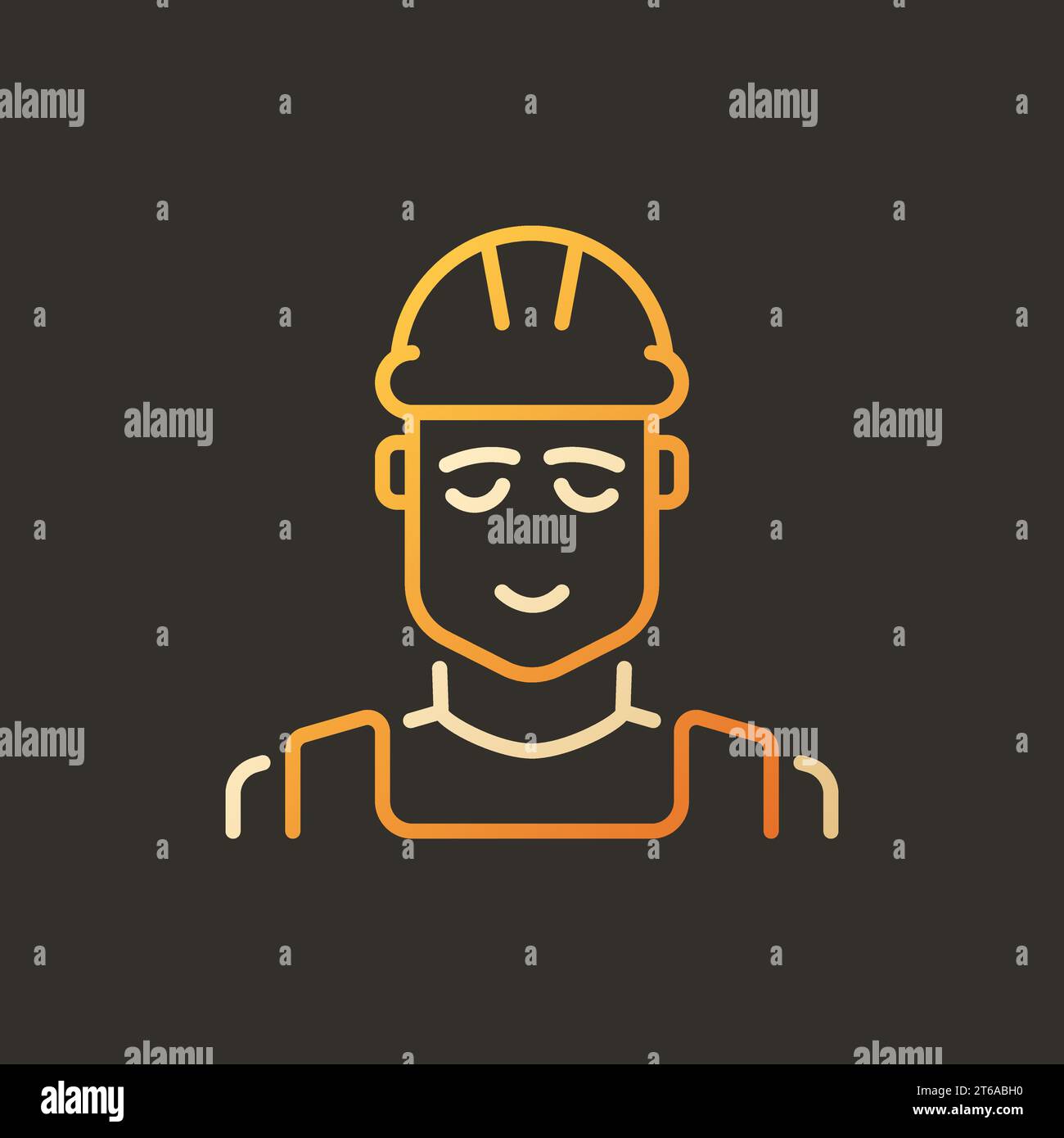 Builder vector creative colored outline icon or logo on dark background Stock Vector
