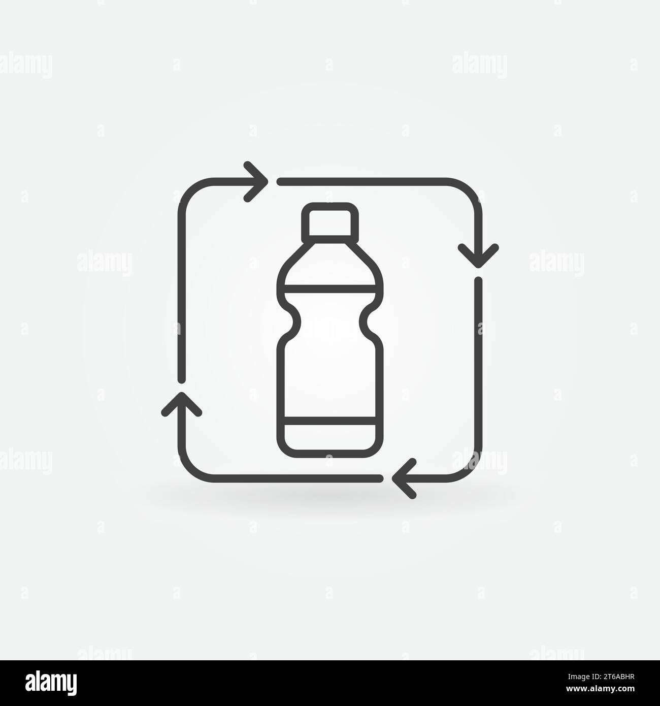 Plastic Bottles Recycling vector concept icon or sign in outline style ...