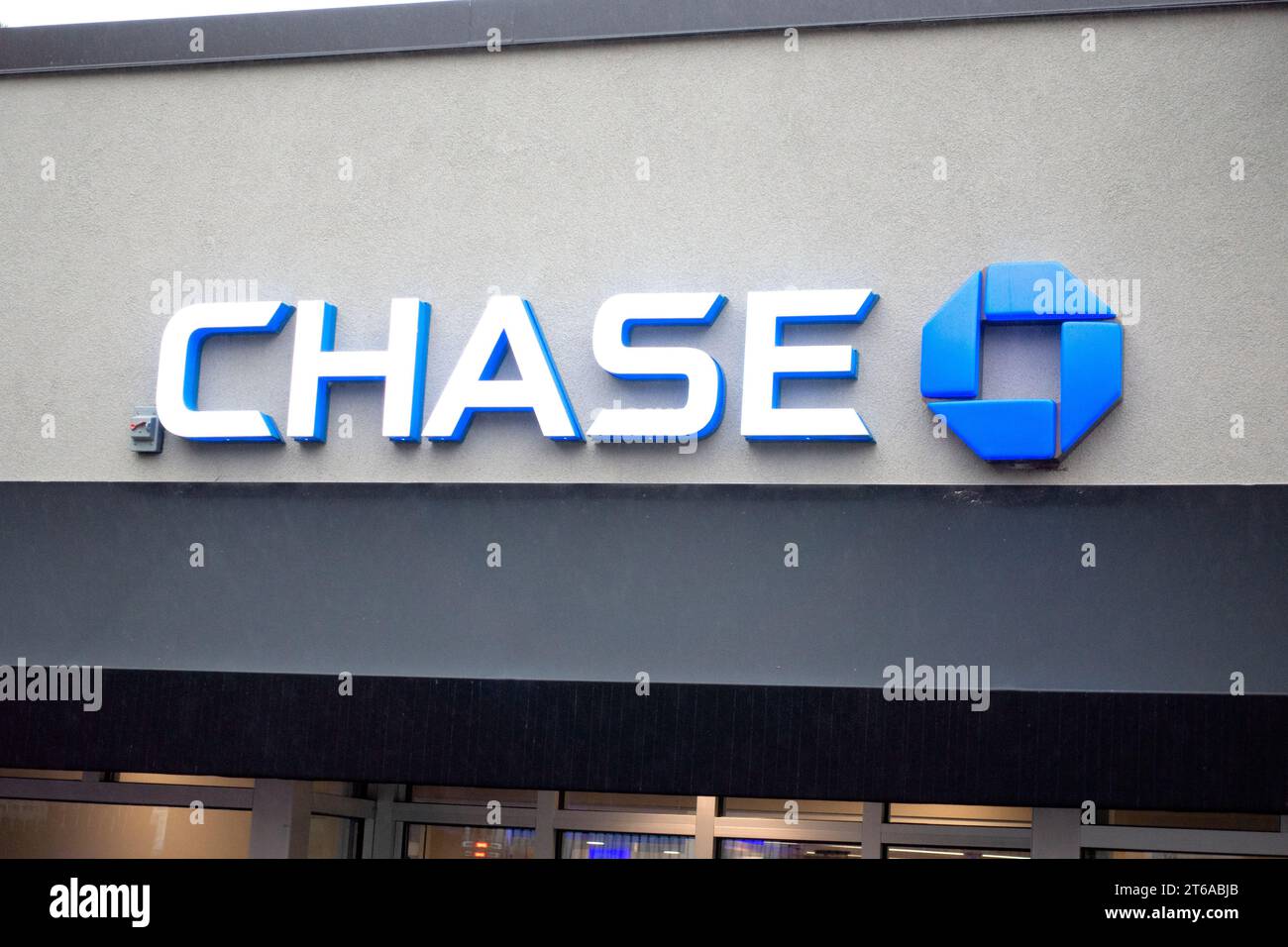 Entrance to Chase Bank the consumer and commercial division of J. P. Morgan Chase. St Paul Minnesota MN USA Stock Photo