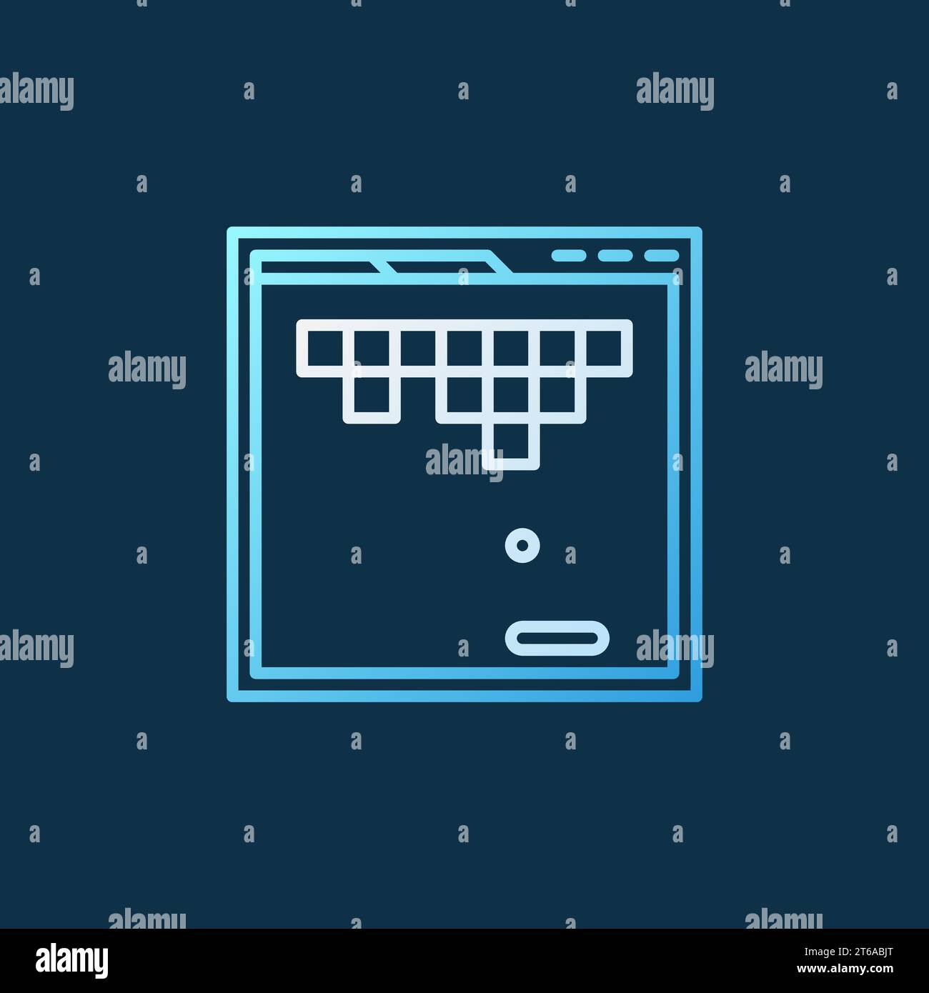 Browser Game vector concept linear colored icon or logo on dark background Stock Vector