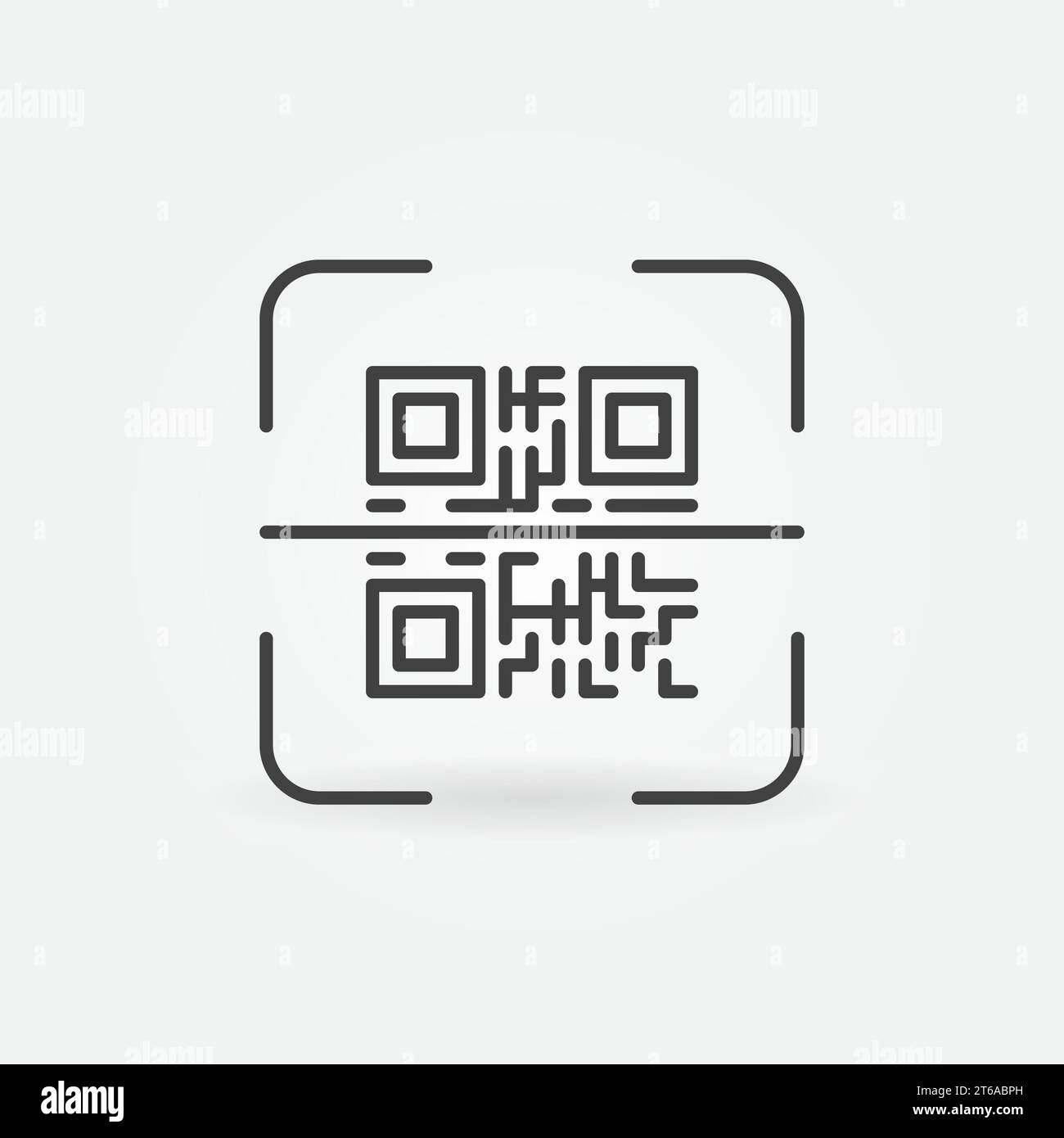 QR Code Scan linear vector concept icon or logo element Stock Vector