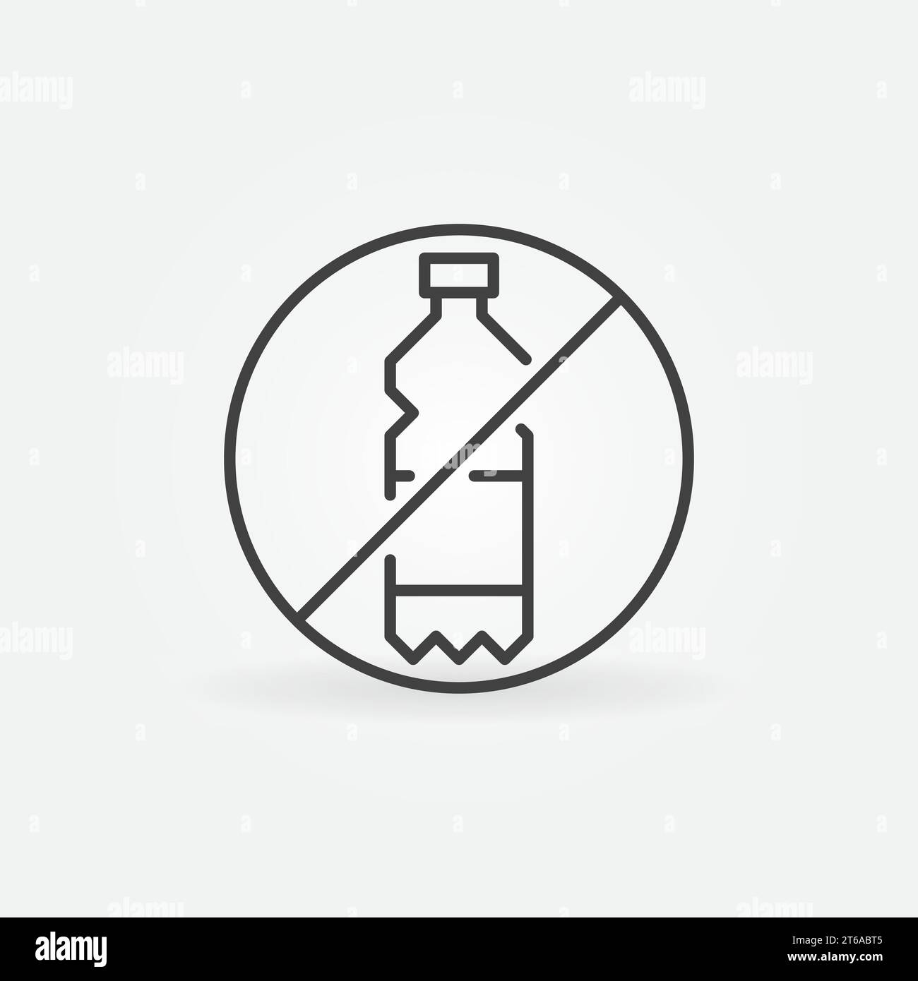 Vector No Plastic Bottle outline concept minimal icon or design element Stock Vector