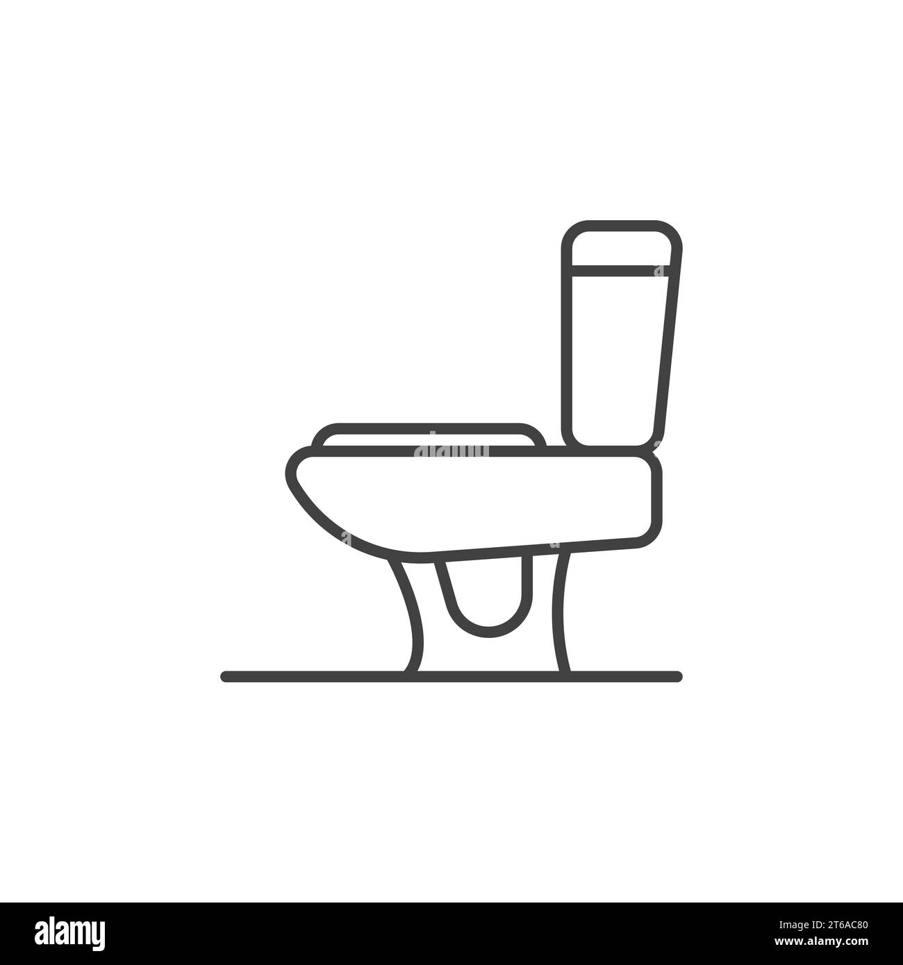 Toilet vector concept outline icon or design element. Side view Stock Vector