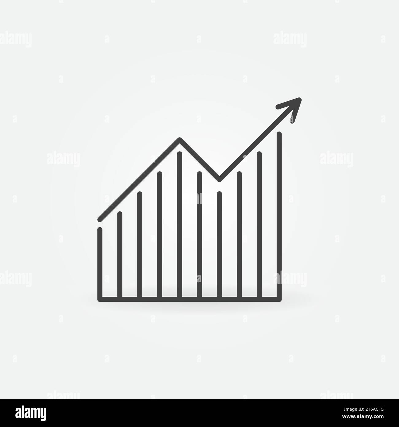 Line Chart with Arrow vector thin line concept simple icon or design ...