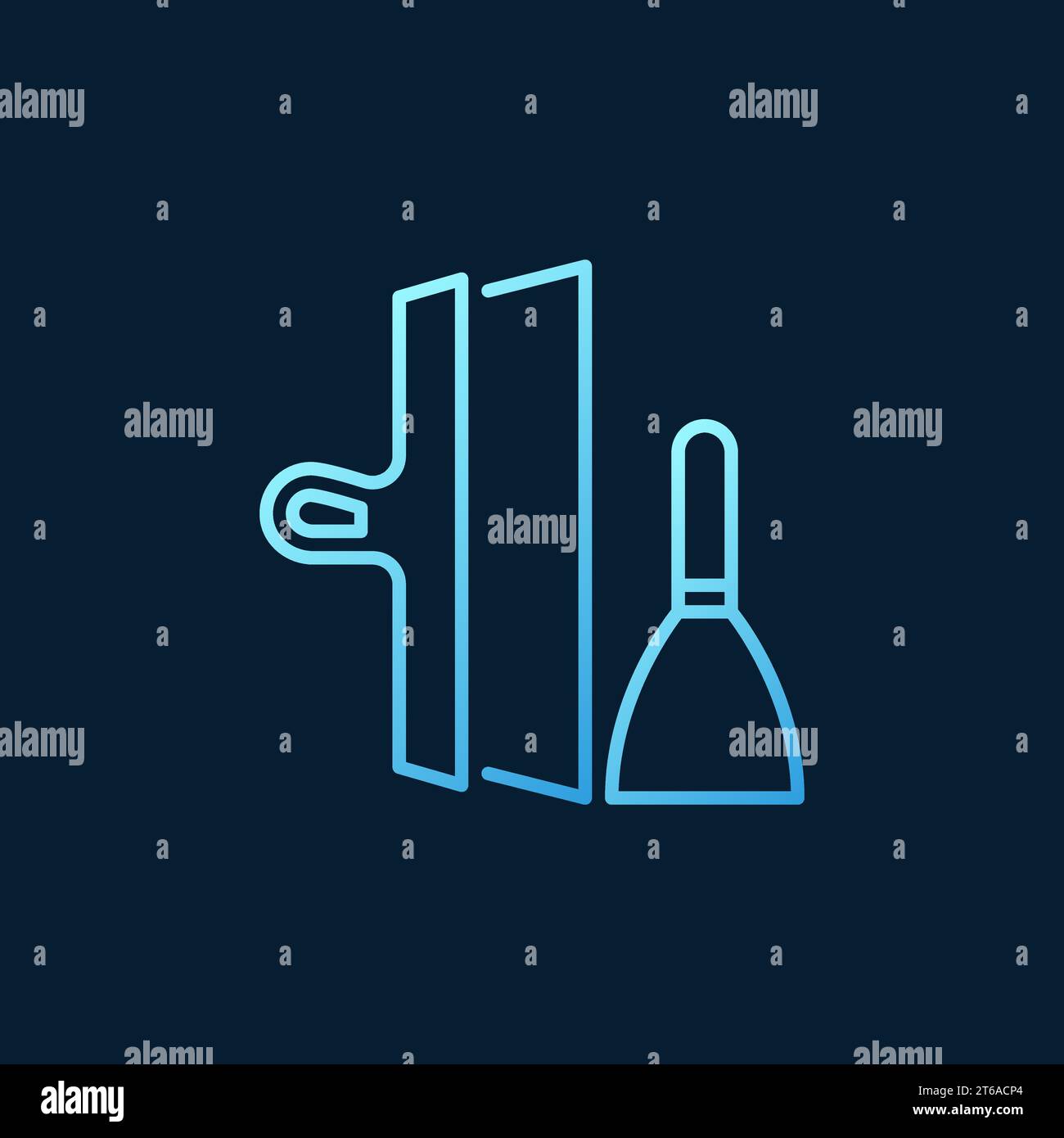 Spatulas vector concept colored outline icon or logo on dark background Stock Vector